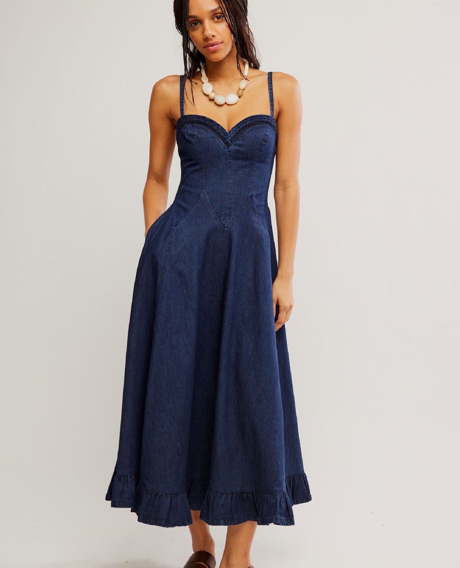 Another Season Midi Denim Dress