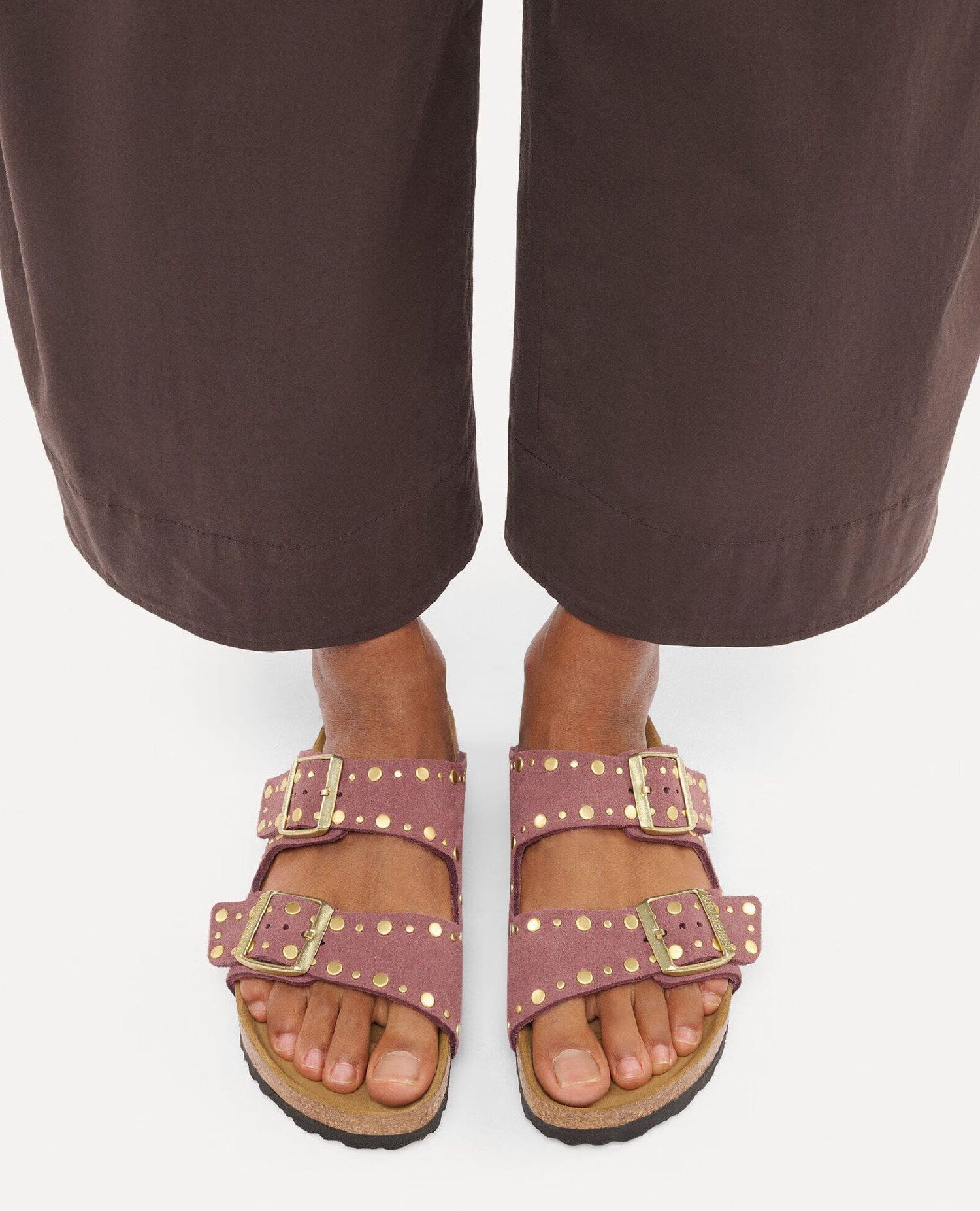 Arizona Rivet Sandals Pepper Suede