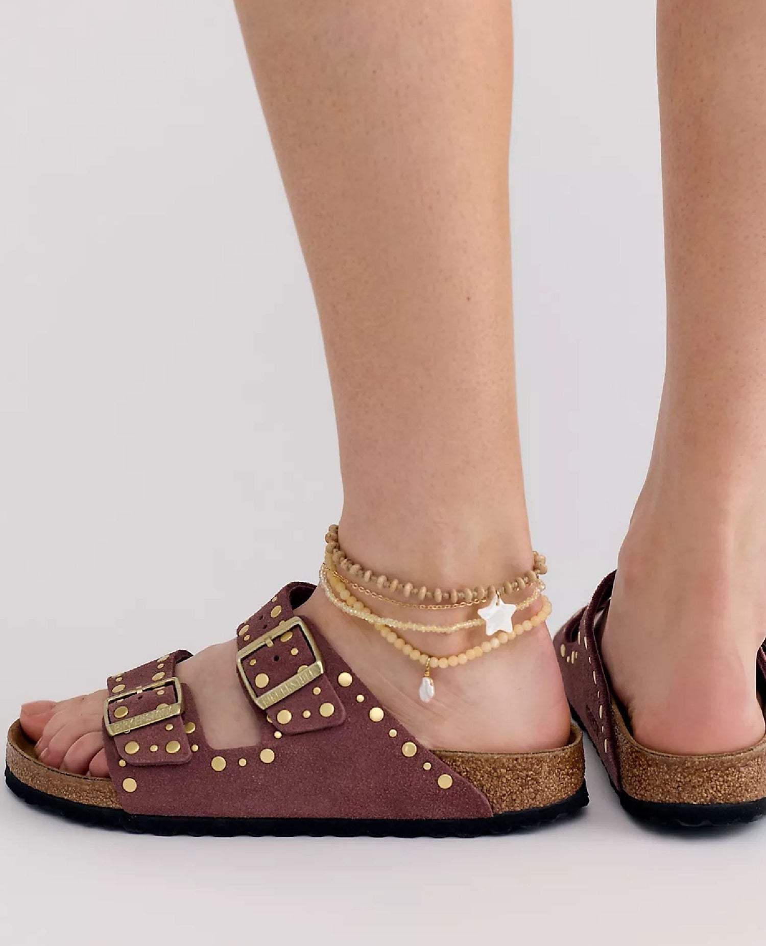 Arizona Rivet Sandals Pepper Suede