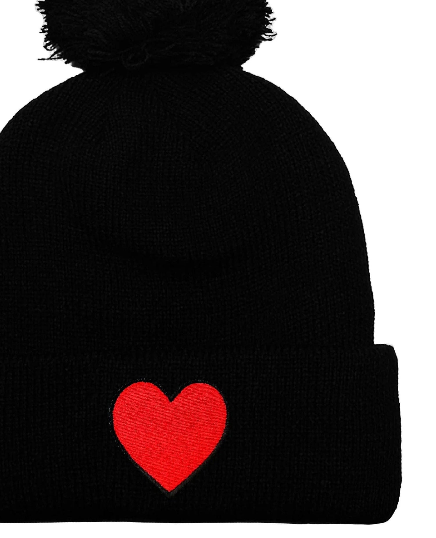 AN Heart Rib Beanie Black