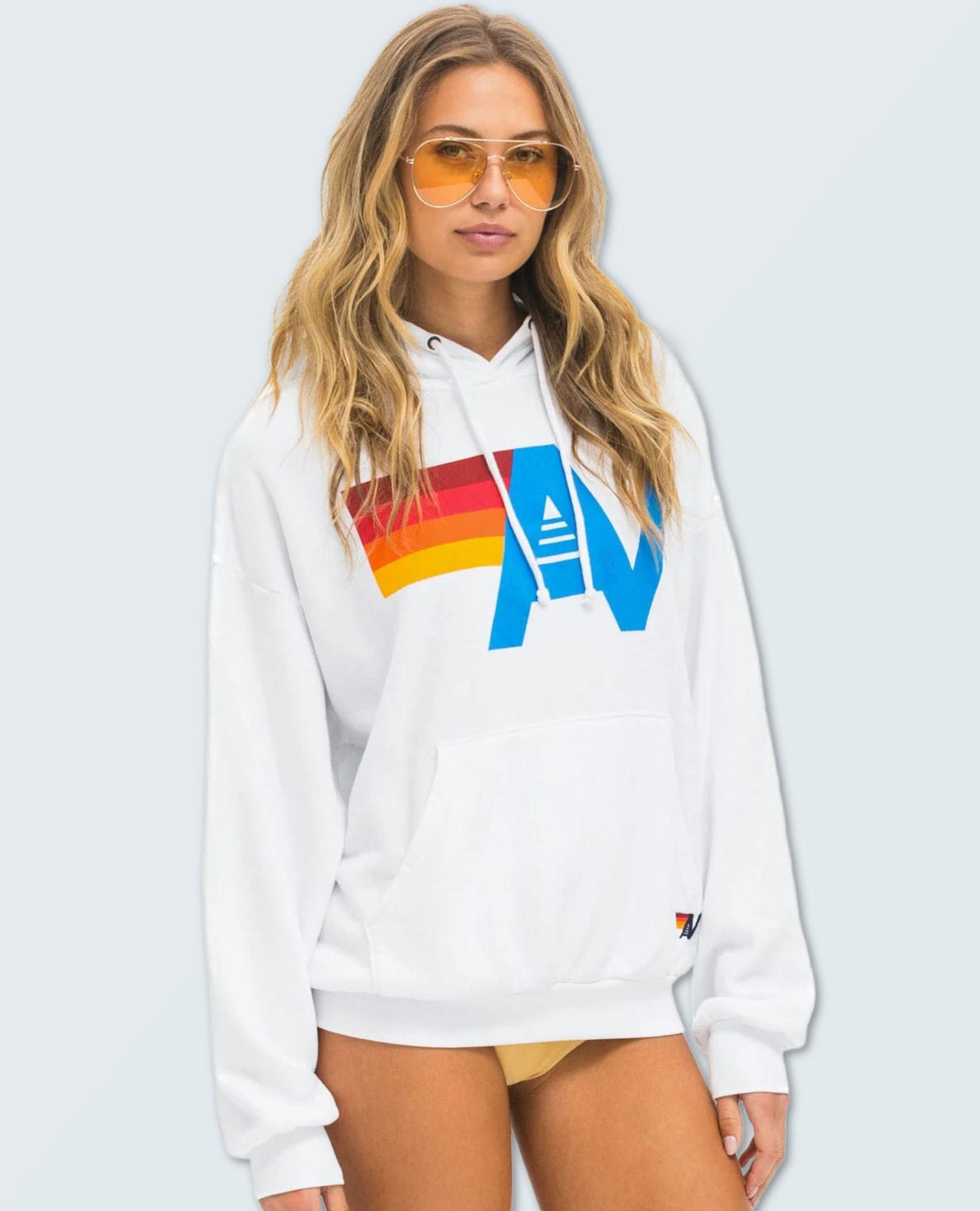 AN Logo Pullover Hoodie Relaxed White