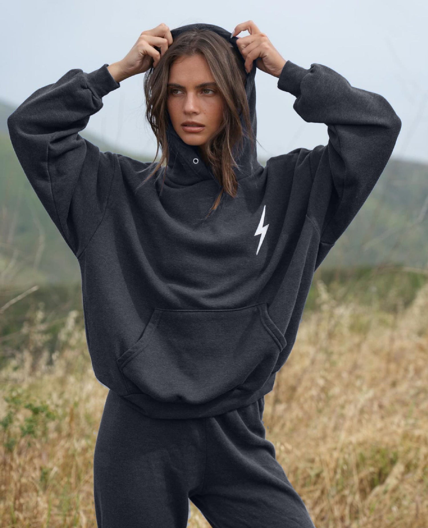 Aviator Nation Bolt Hoodie Charcoal
