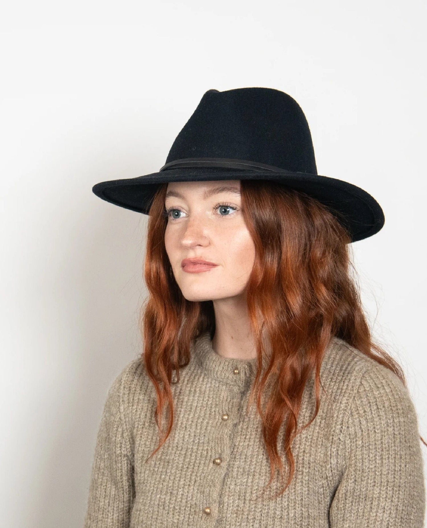 Billie Felt Fedora Black
