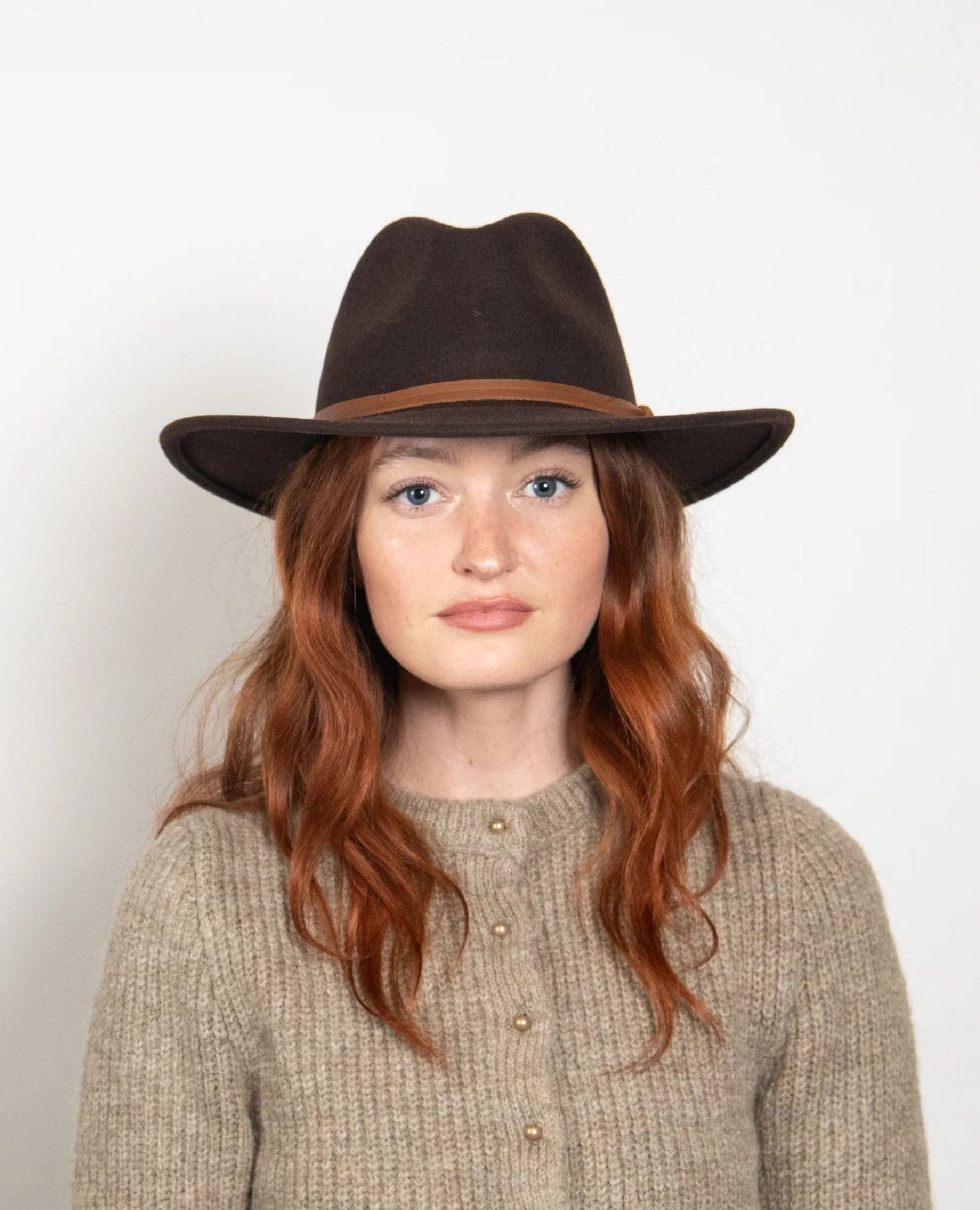 Restocked Billie Felt Fedora Brown
