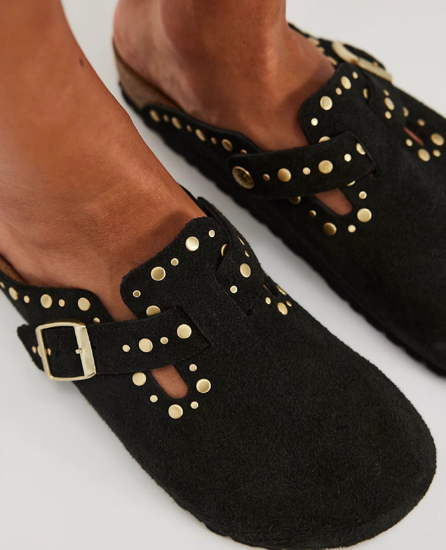 Birk Boston Rivet Black Suede