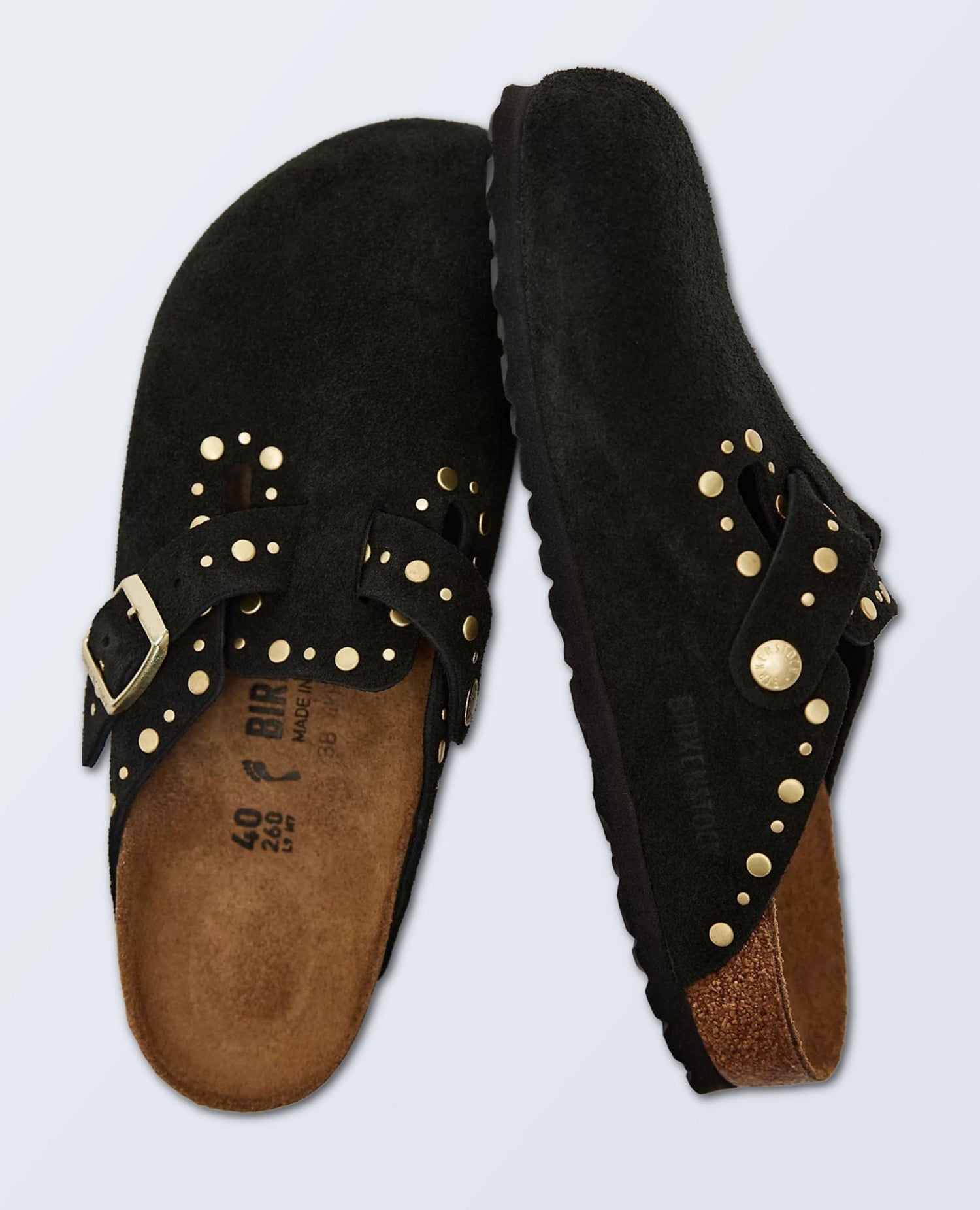 Birk Boston Rivet Black Suede