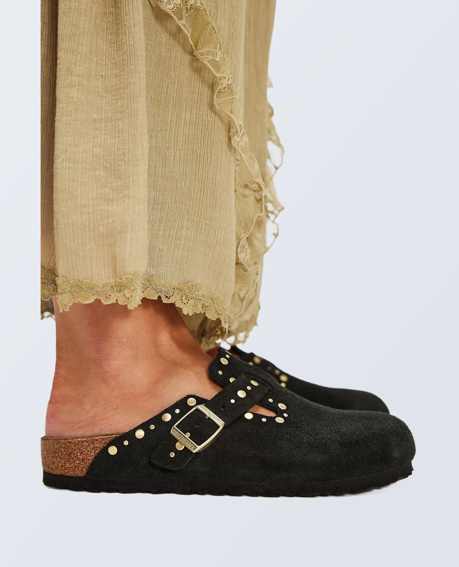 Birk Boston Rivet Black Suede