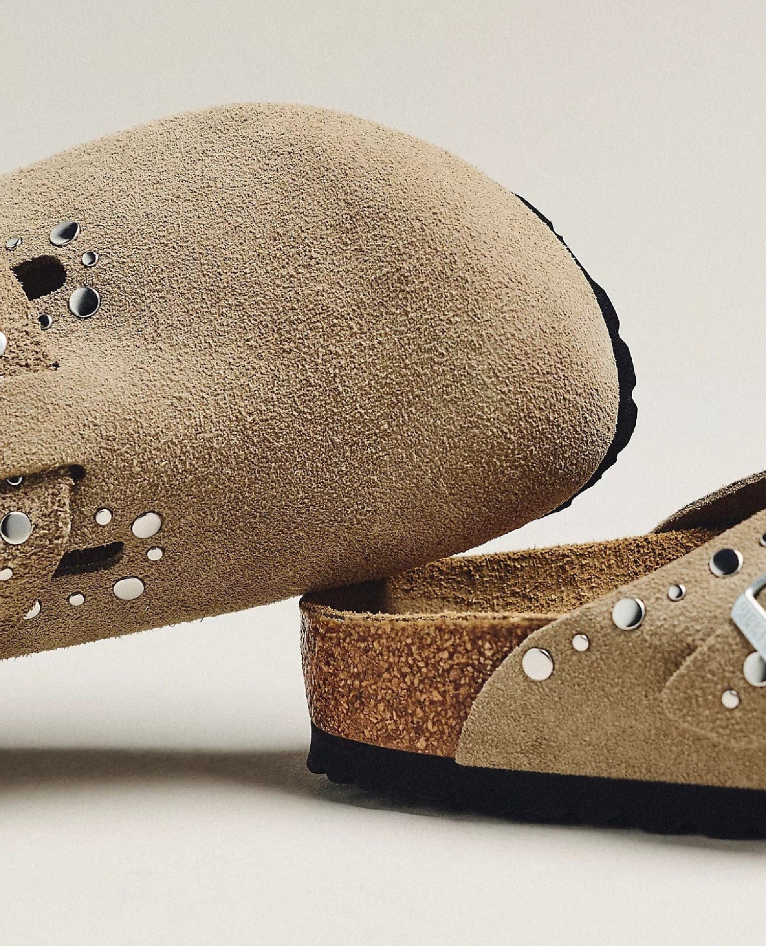 Birkenstock Boston Rivet Taupe Suede