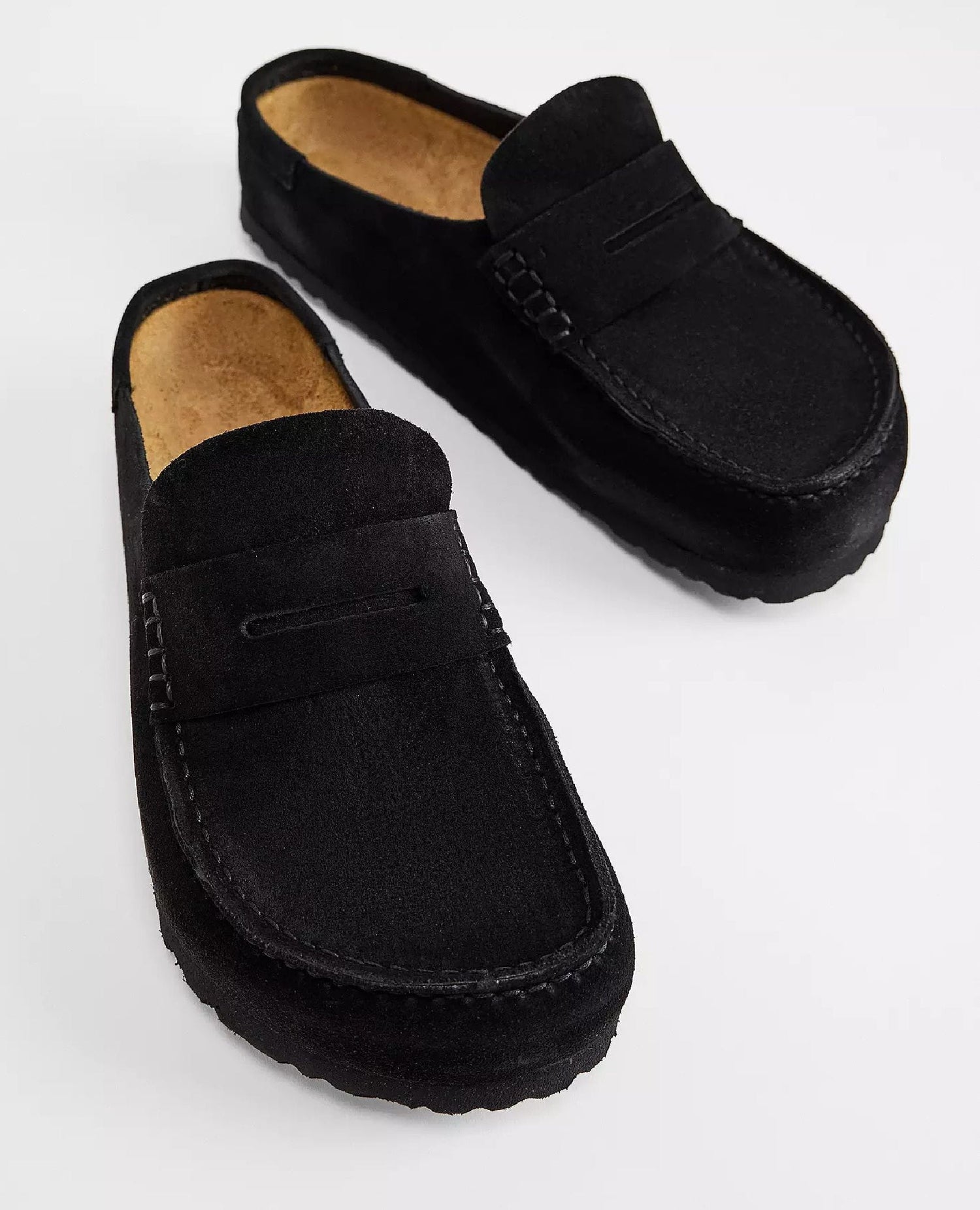 Naples Slide Loafer Suede Black