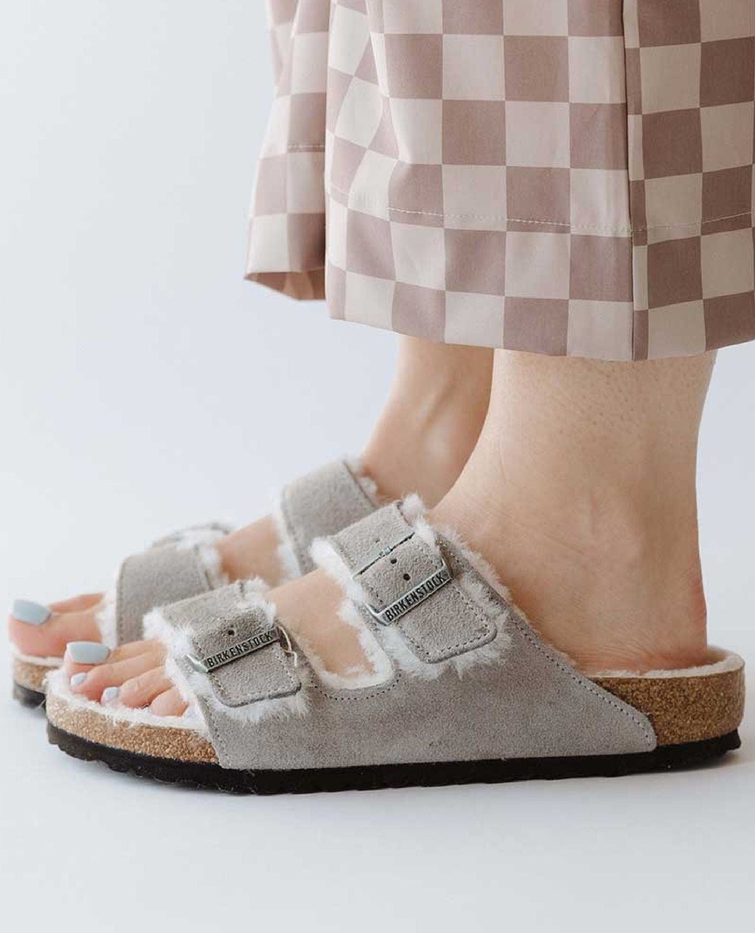 Birkenstock Arizona Shearling Stone Coin