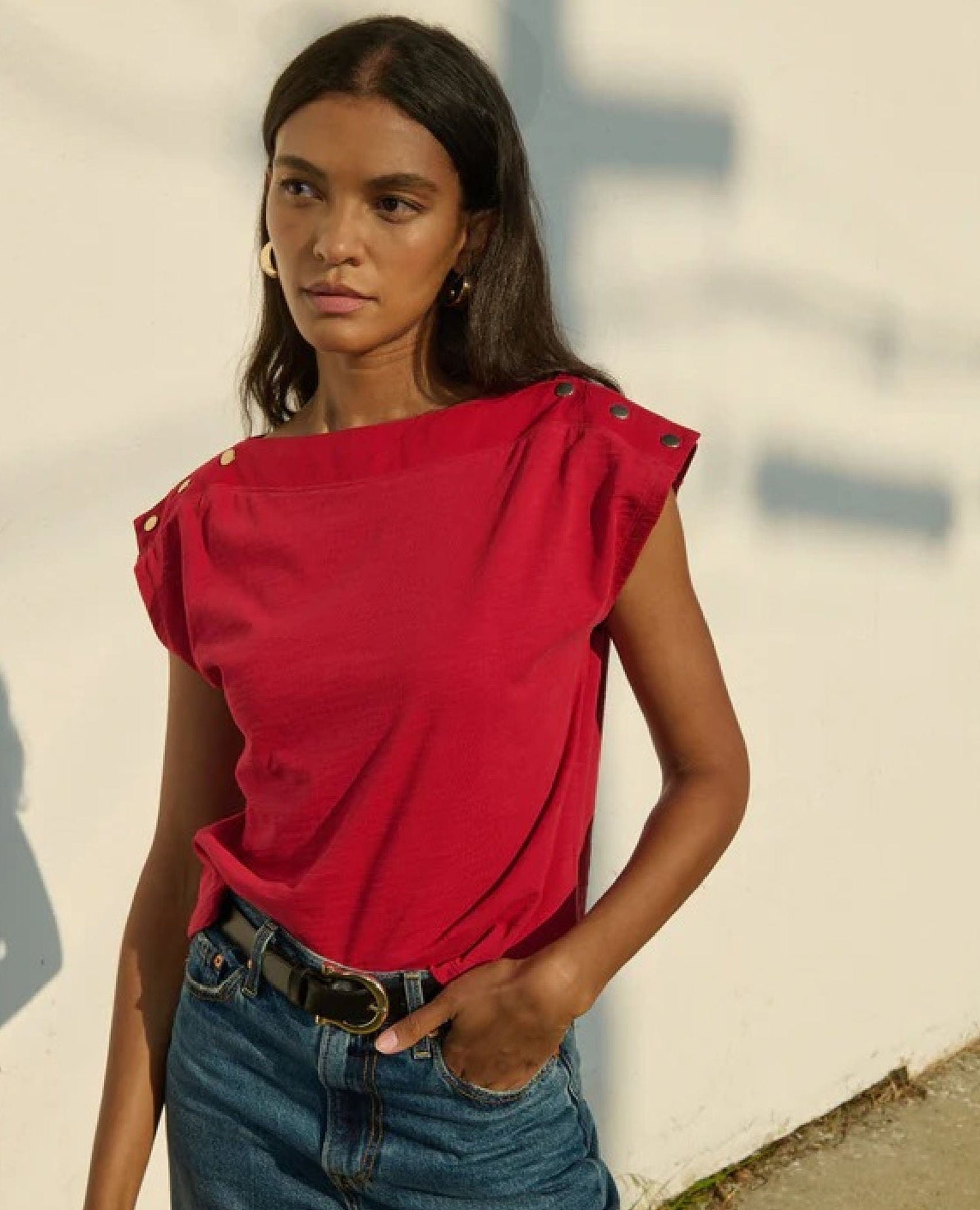 Nation Brooks Snap Top Red