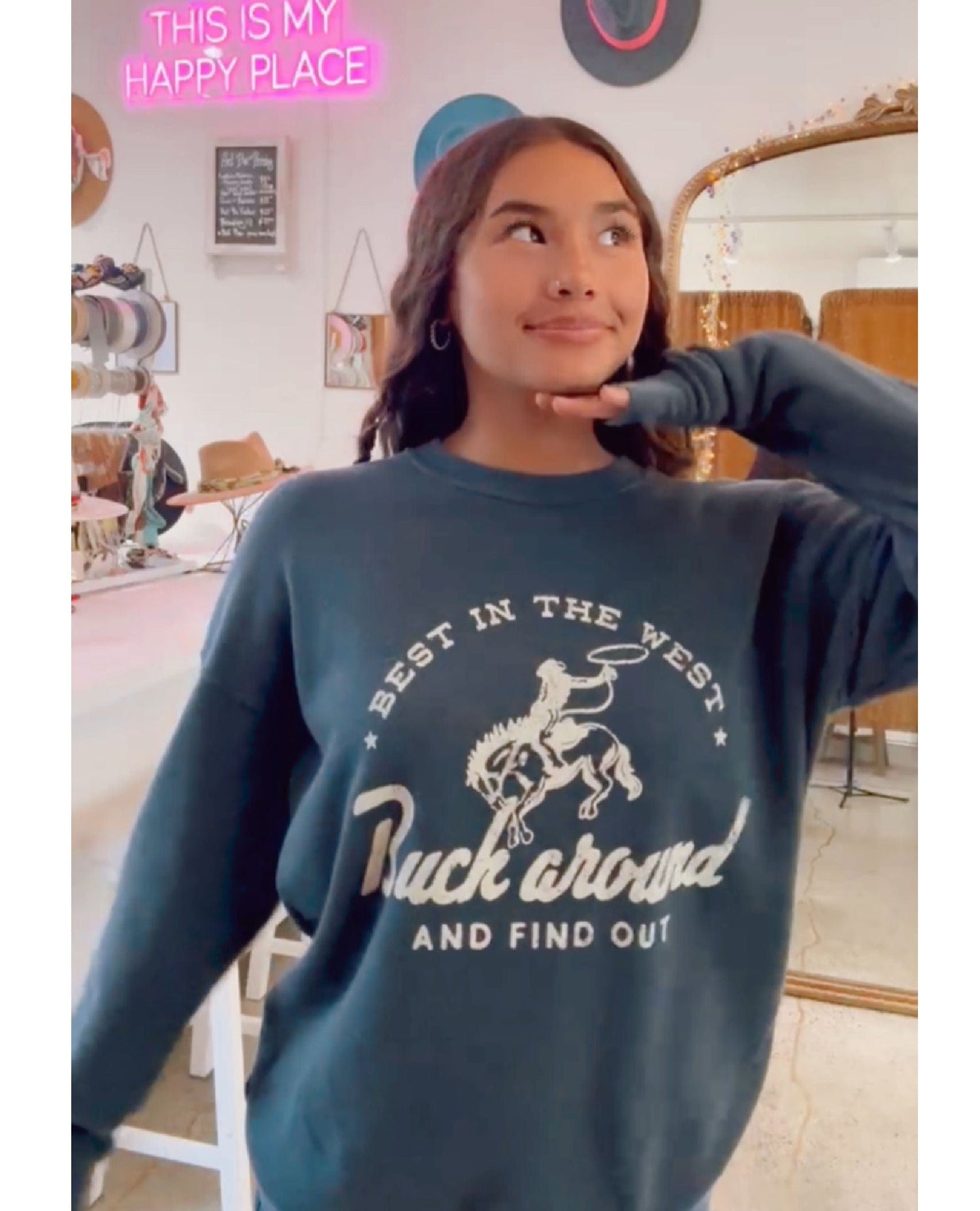Buck Around and Find Out Sweatshirt – Vintage Navy