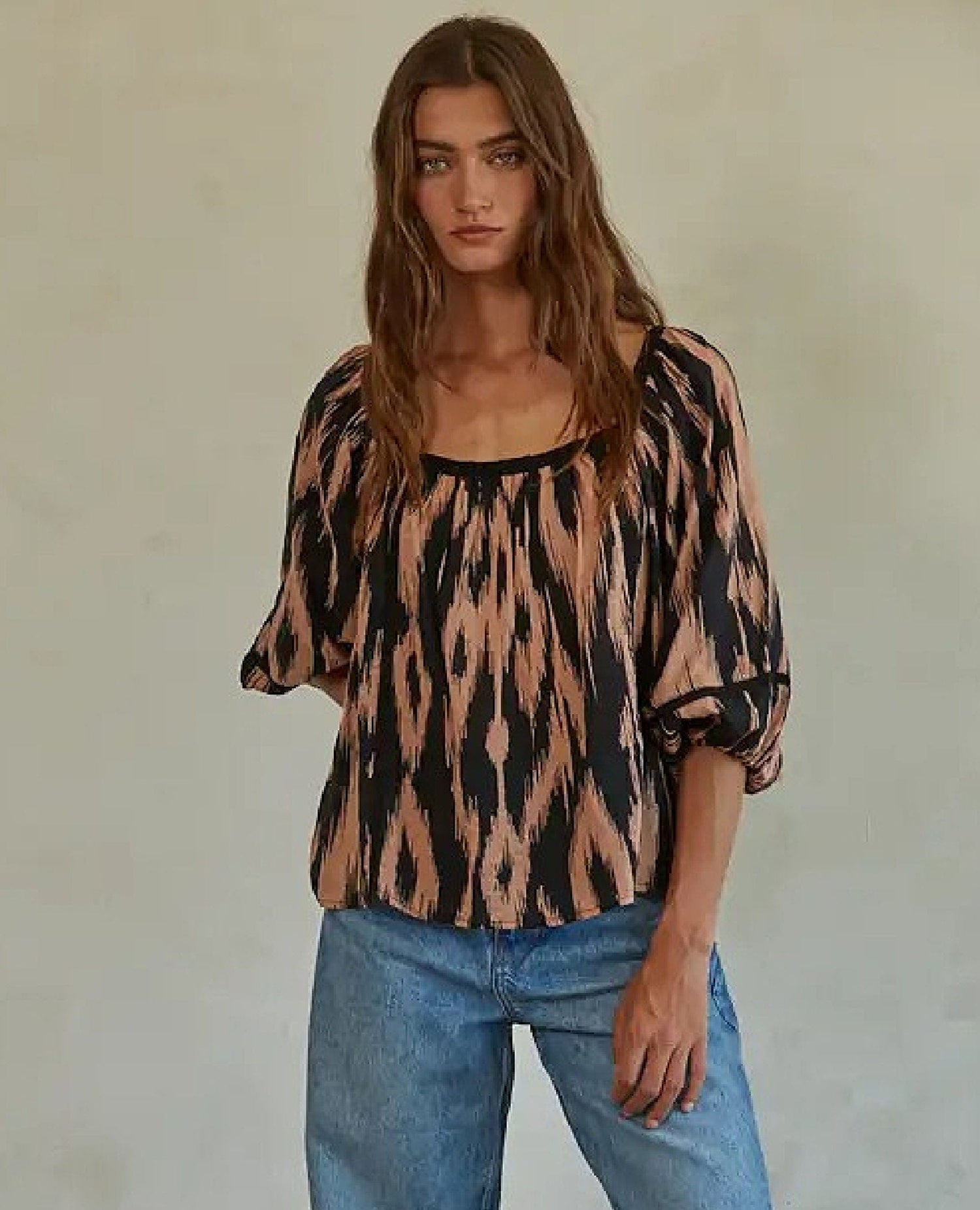 Behati Ikat Peasant Top