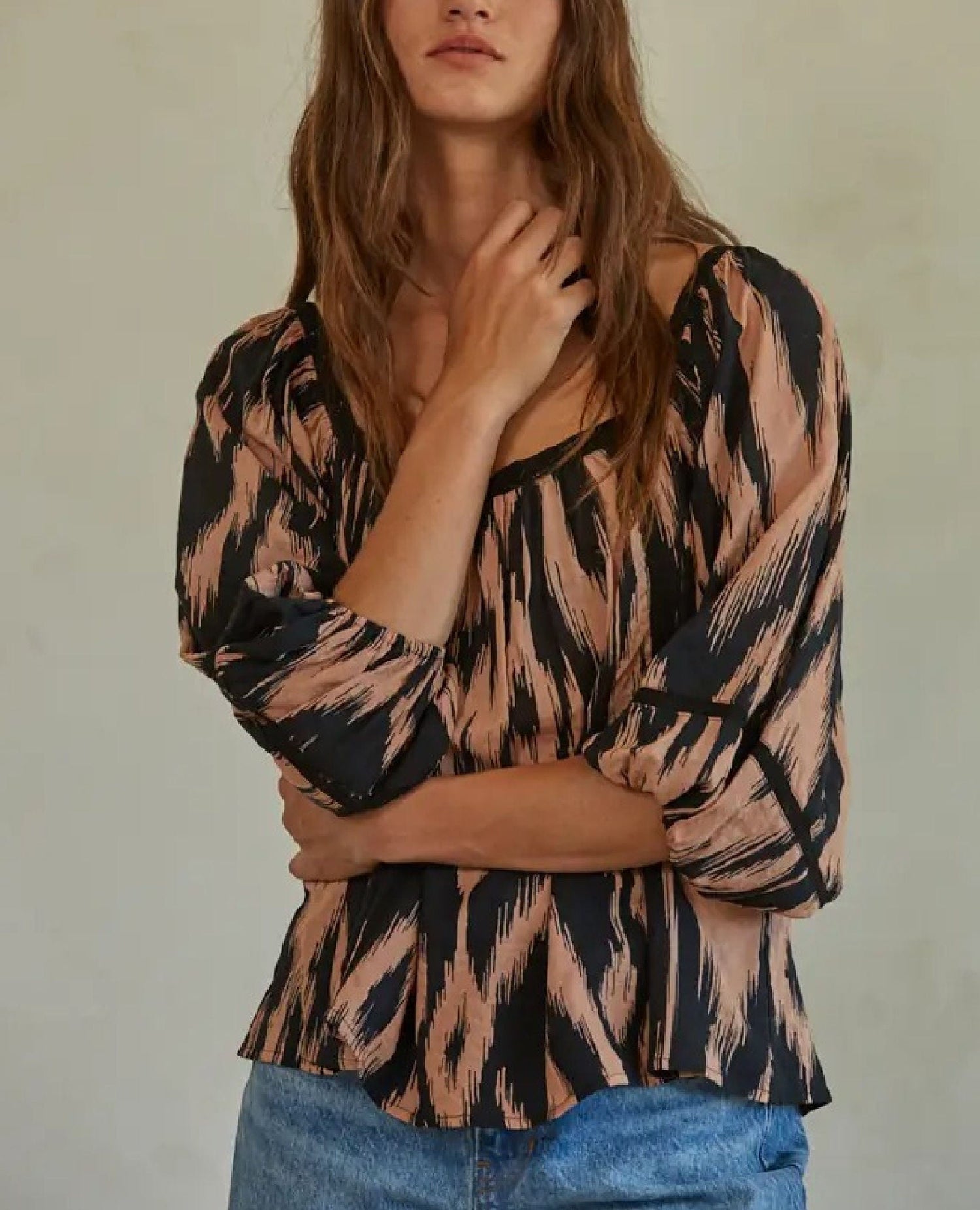 Behati Ikat Peasant Top