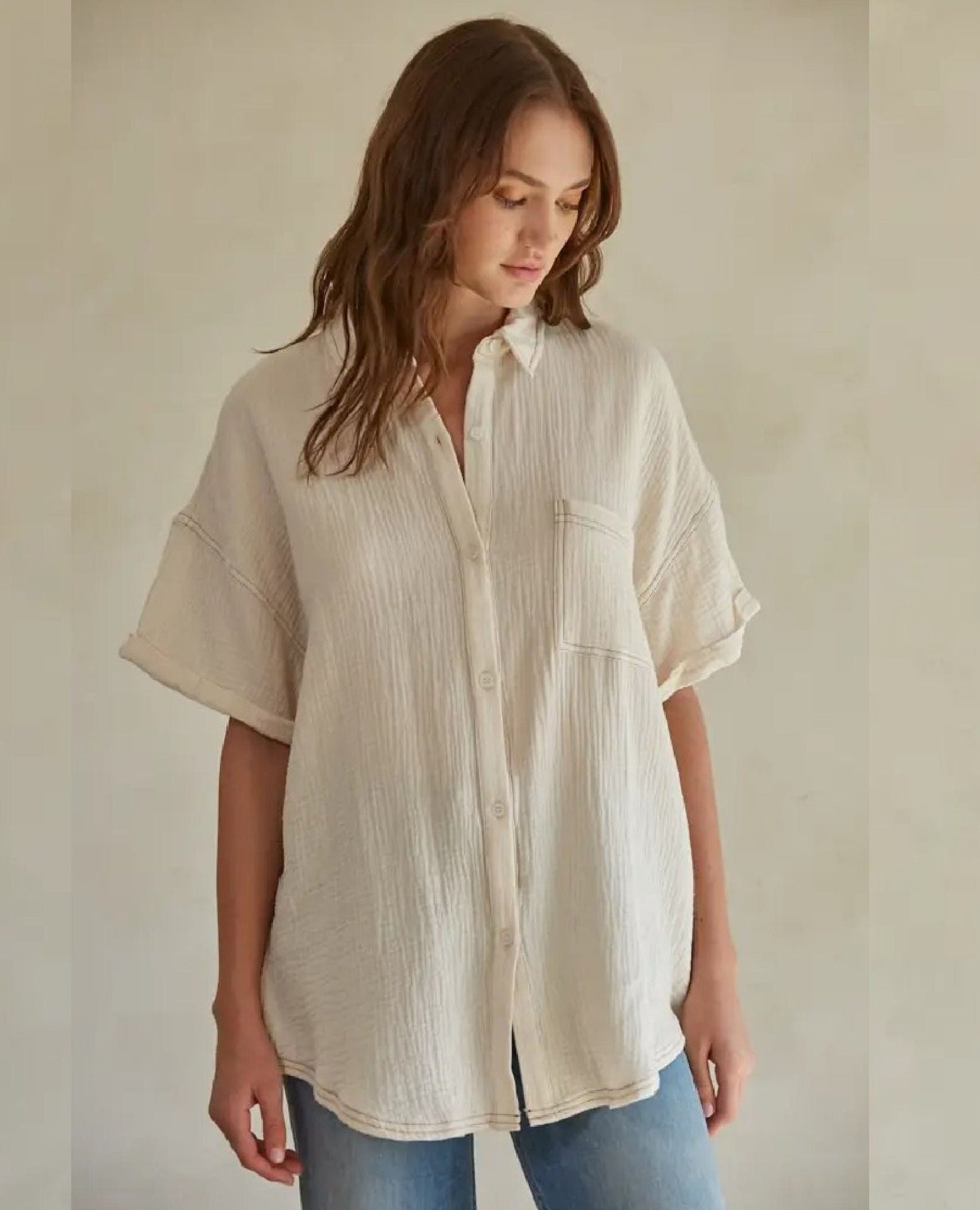 Called to Say Shirt Top Natural Gauze