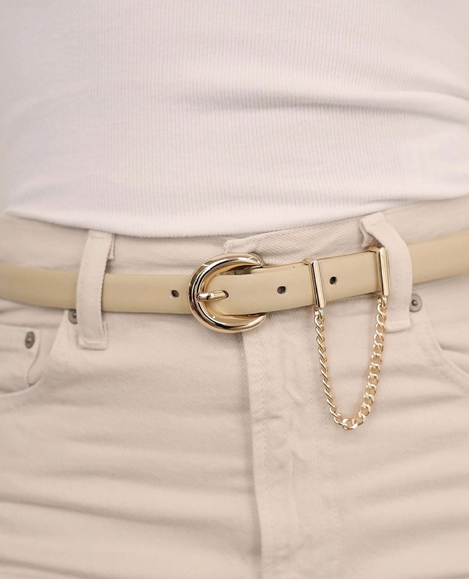 Cascade Chain Belt in Ivory