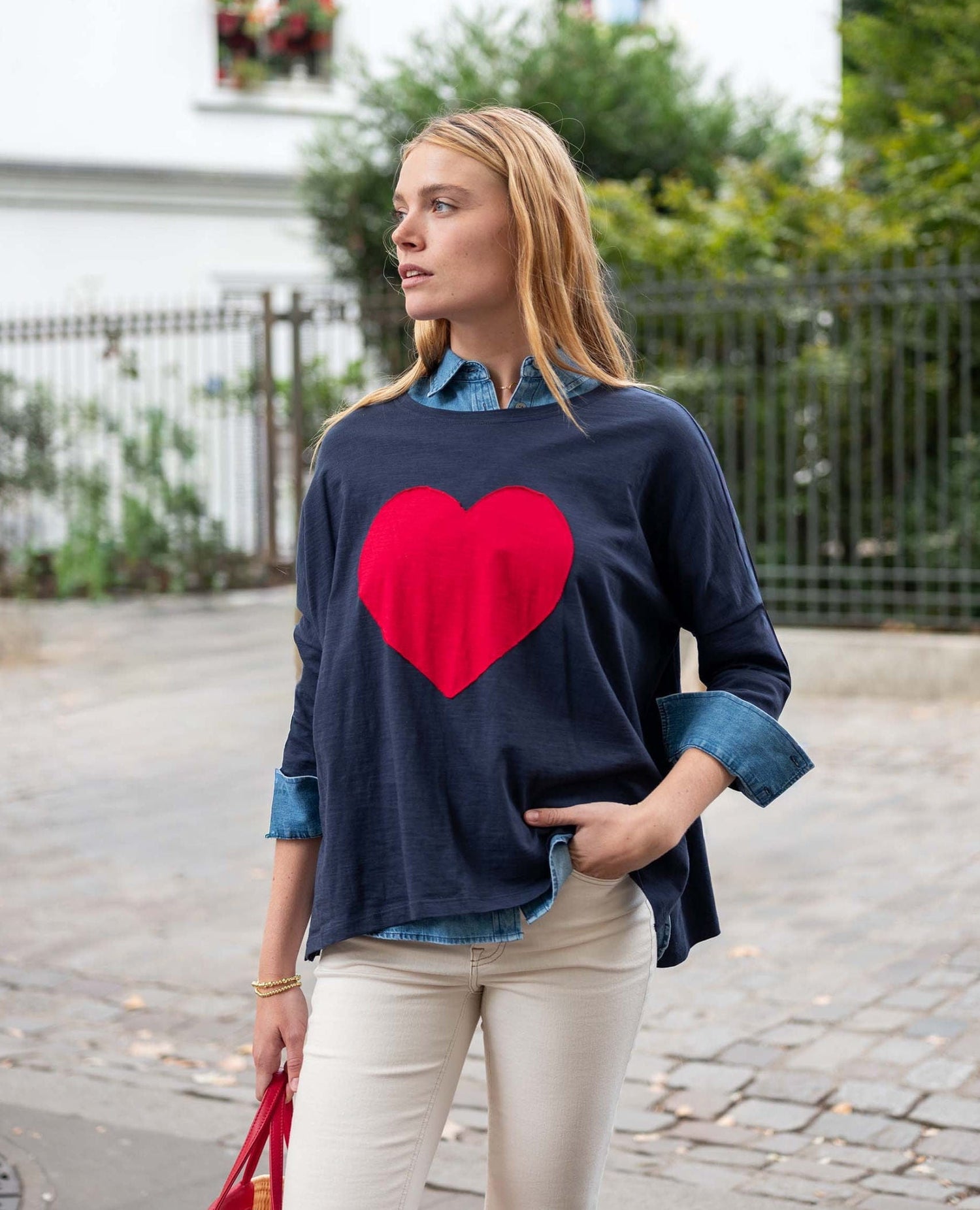 Catalina Red Heart Top Navy