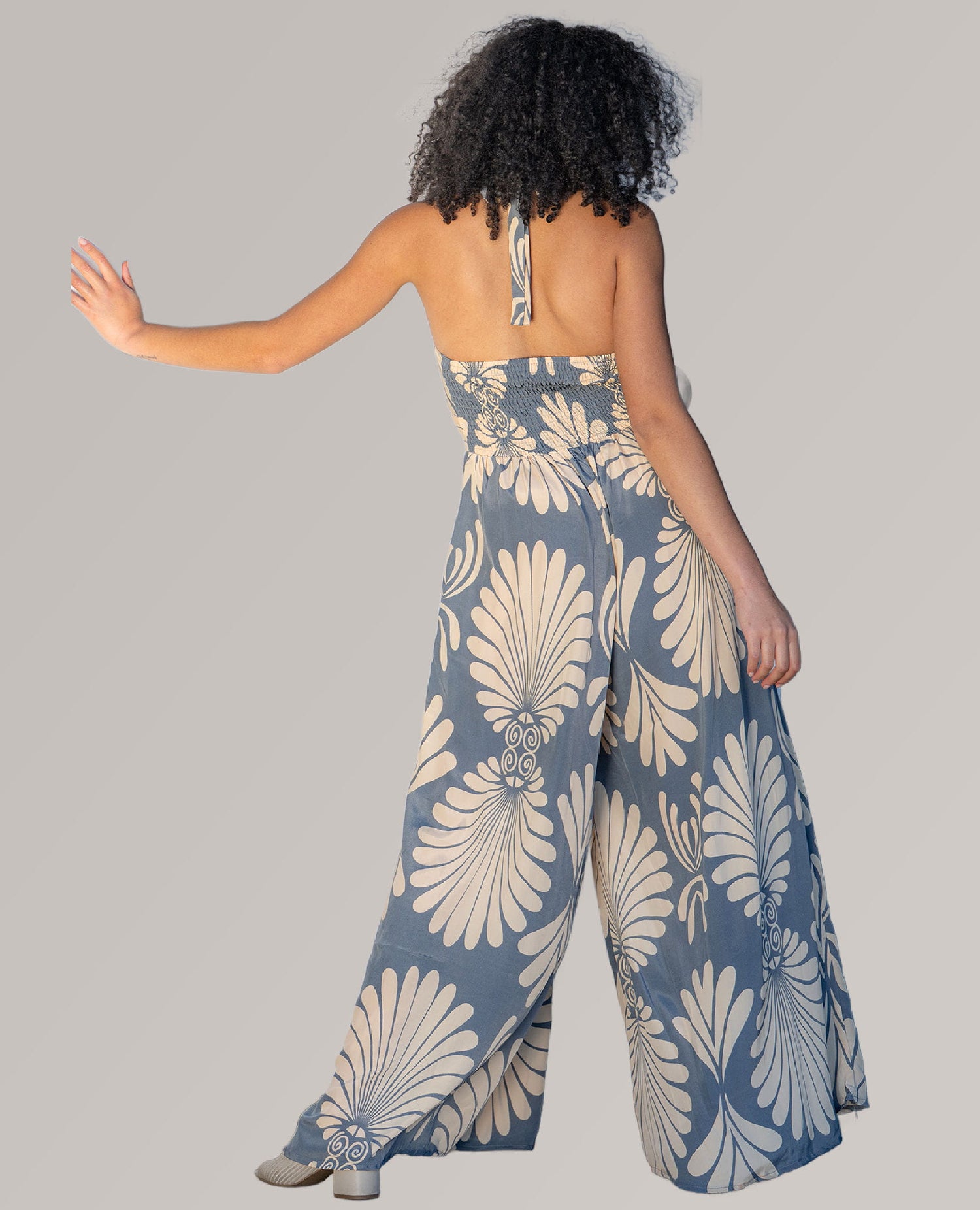 Soleil Halter Jumpsuit Azure Drift