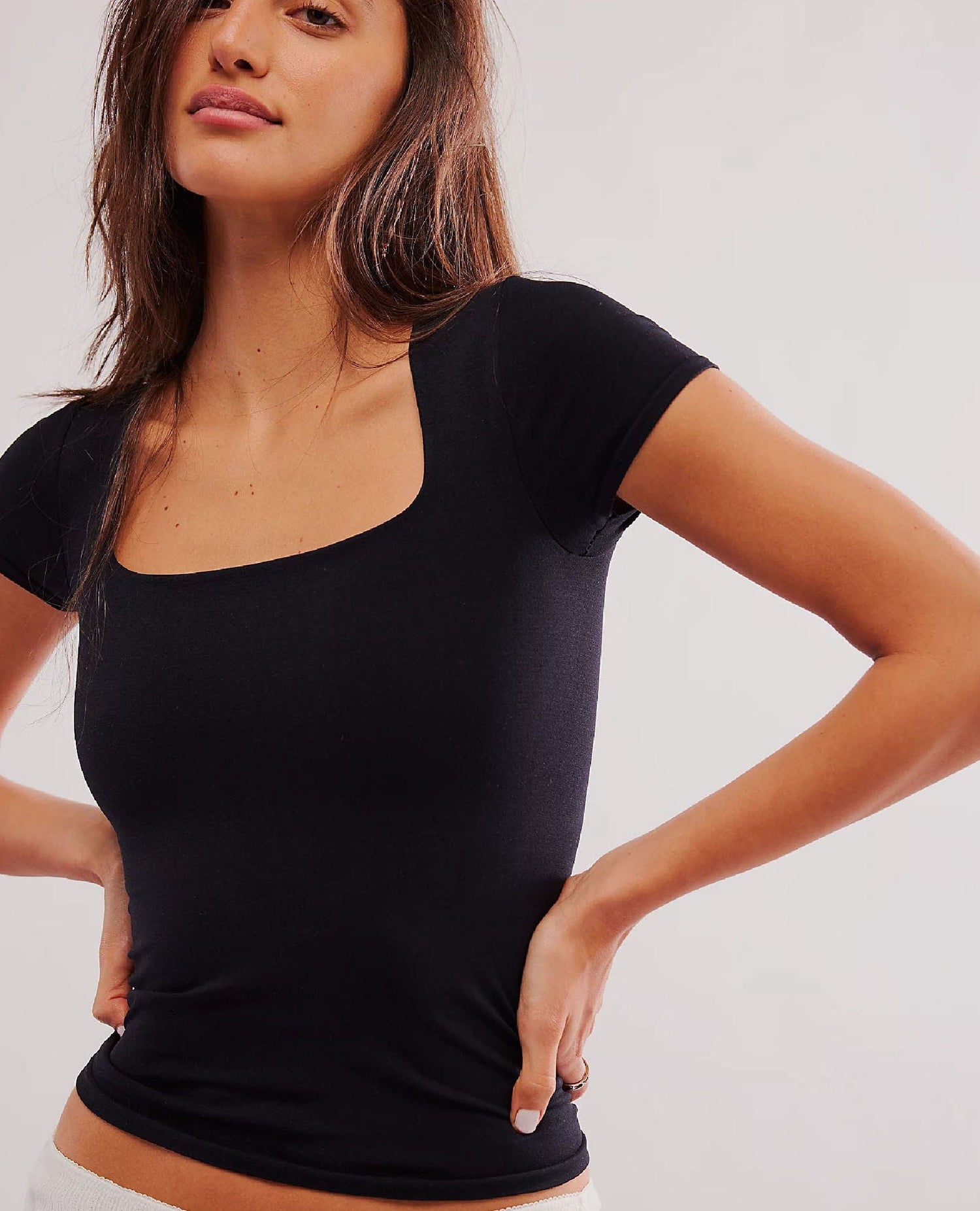 Clean Lines Baby Tee Black