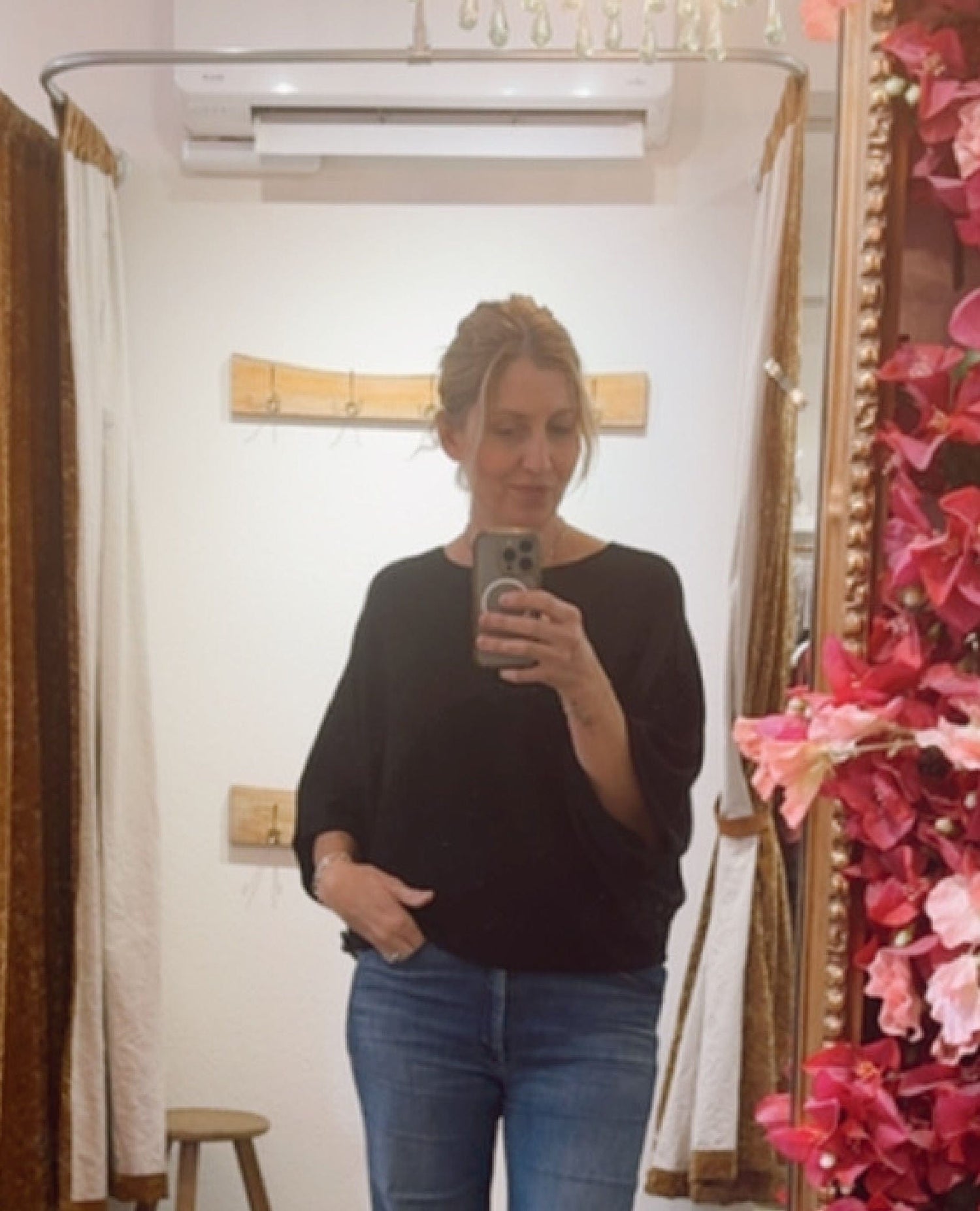 Cozy Short Sleeve Black Sweater