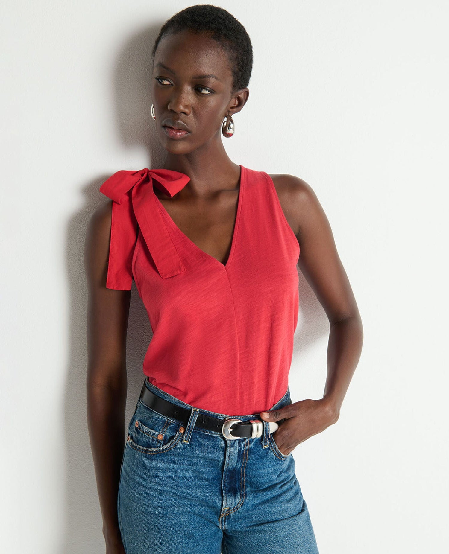 Daniella Bow Tank Heartbeat Red