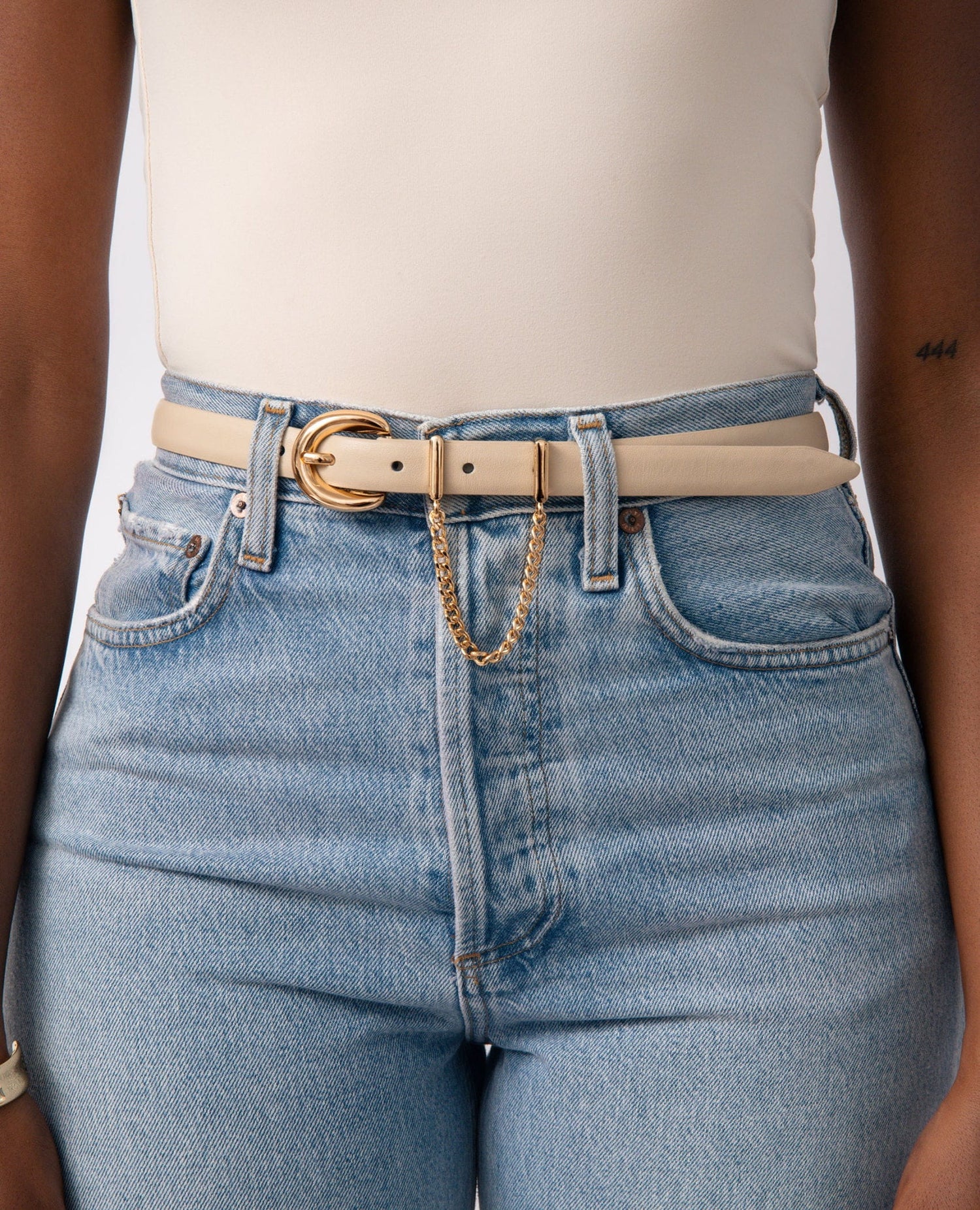 Cascade Chain Belt Ivory
