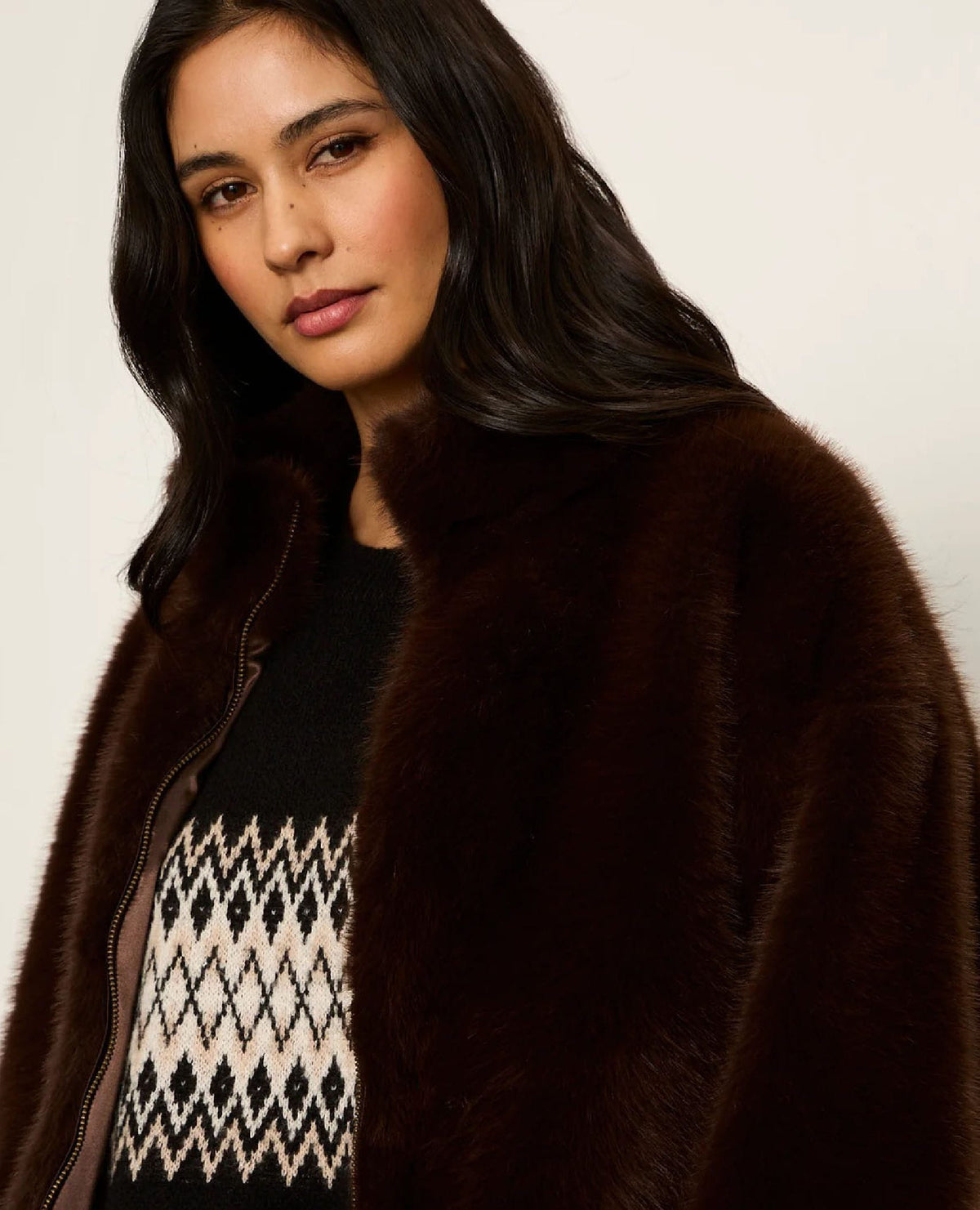 Everest Fur Bomber Espresso