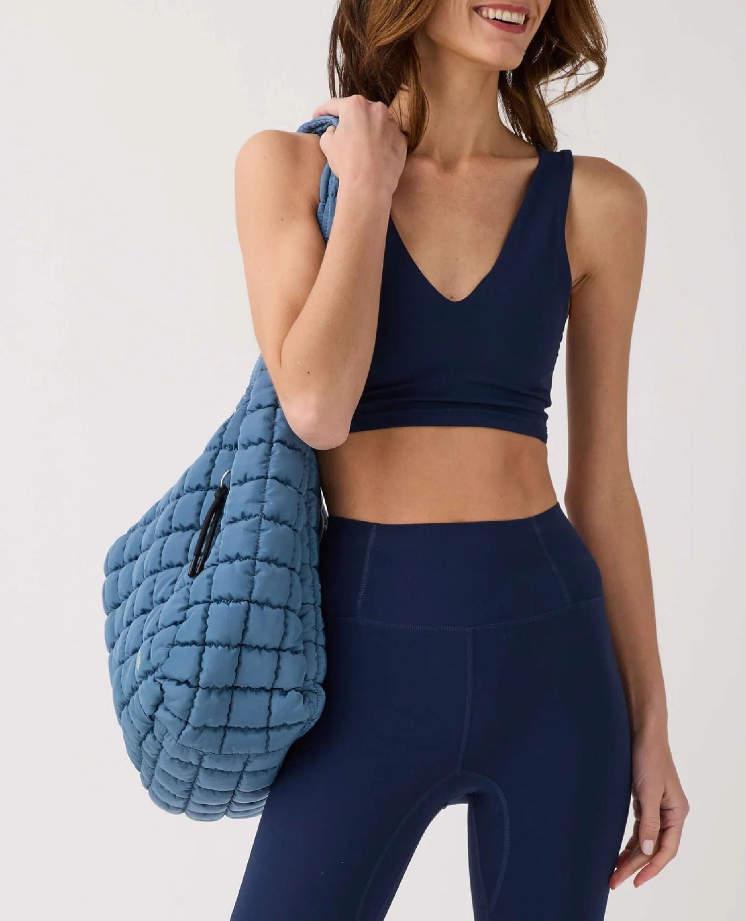 Free People Quilted Bag Blue Denim