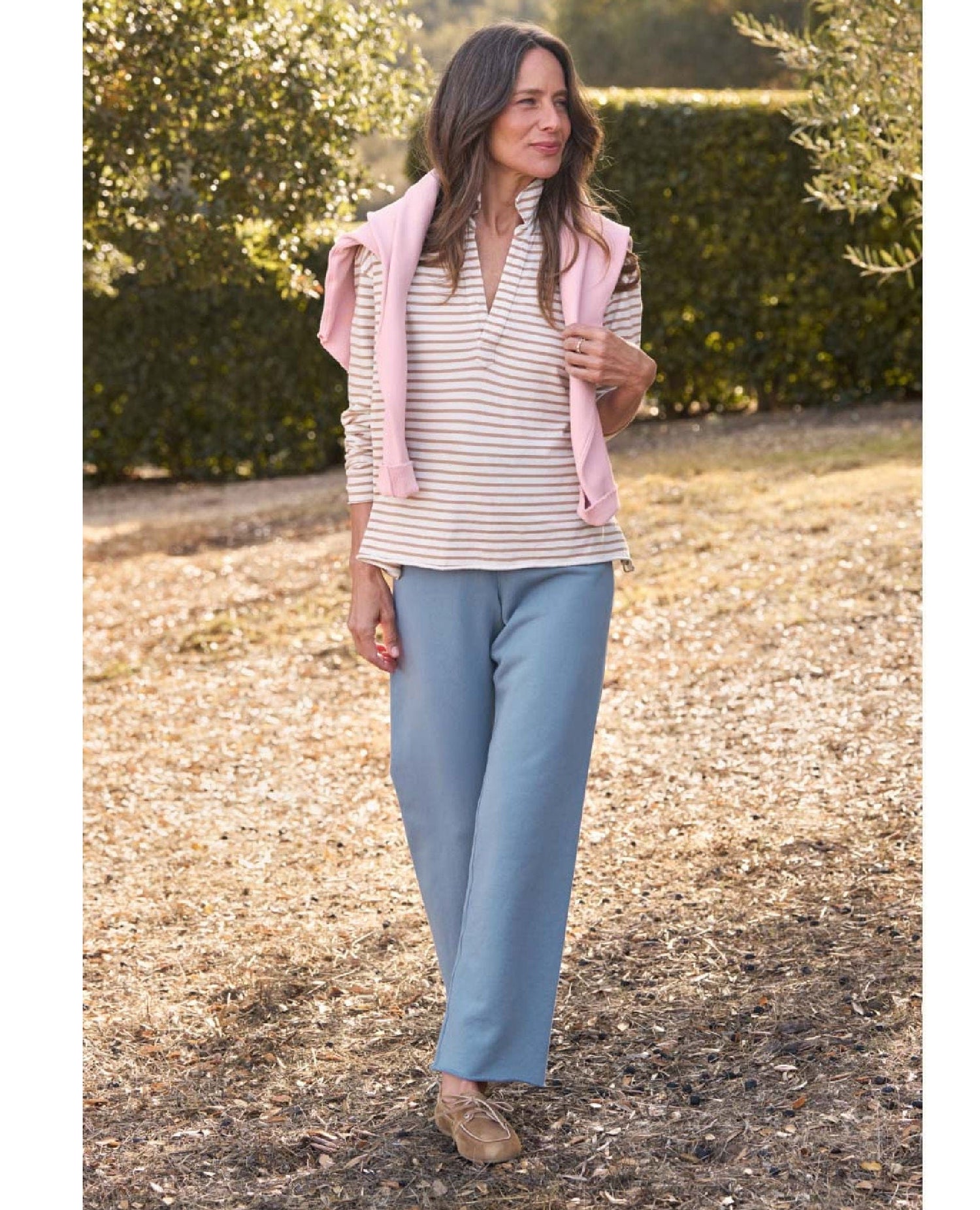 Patrick Camel Stripe Jersey Top