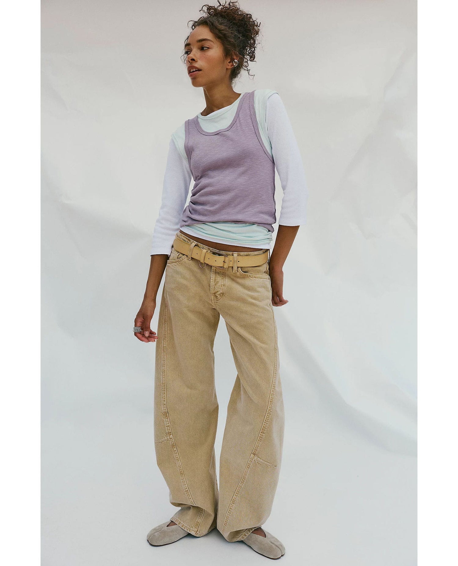 Fable Twisted Seam Jean in Oat Latte
