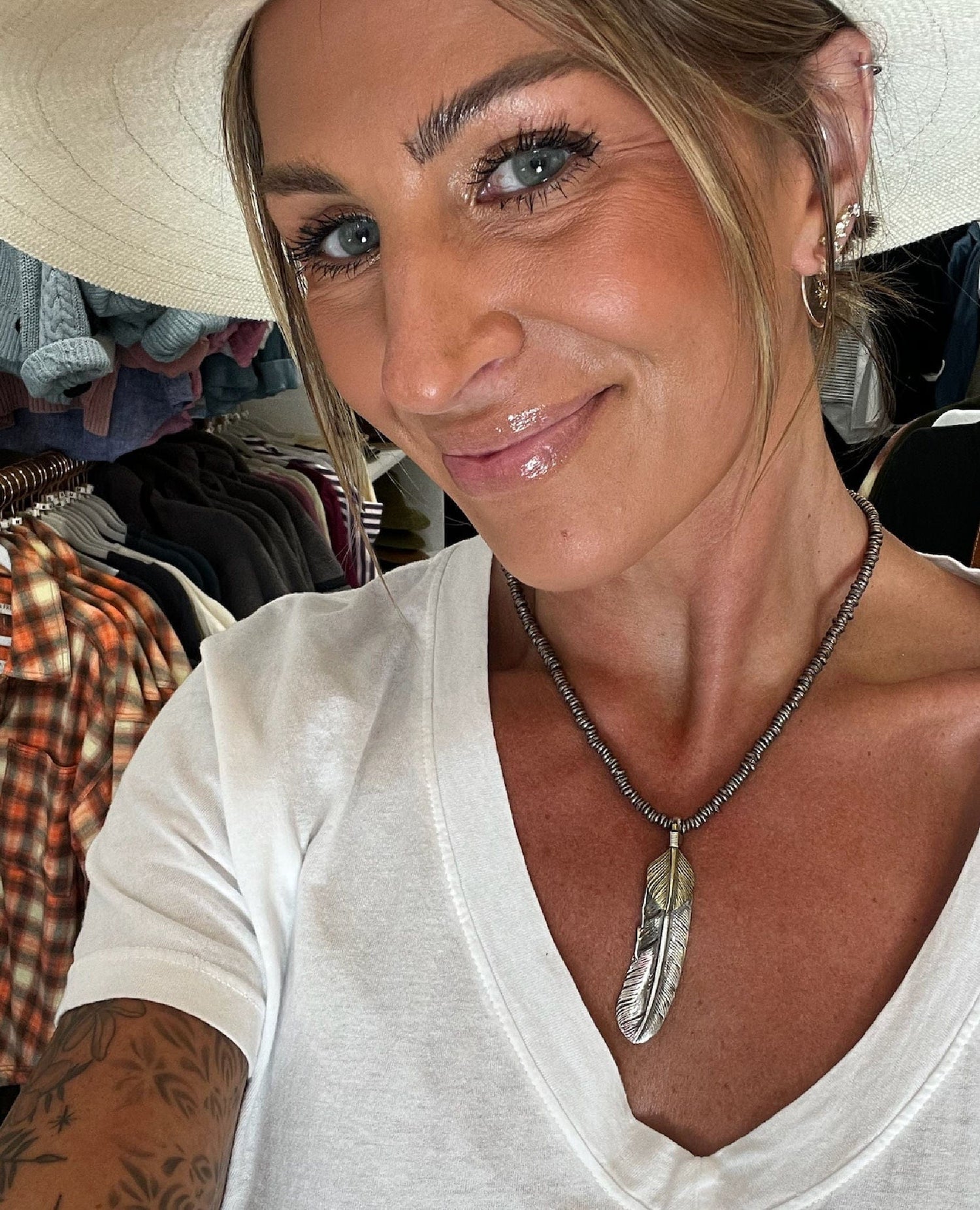 Feather Beaded Necklace