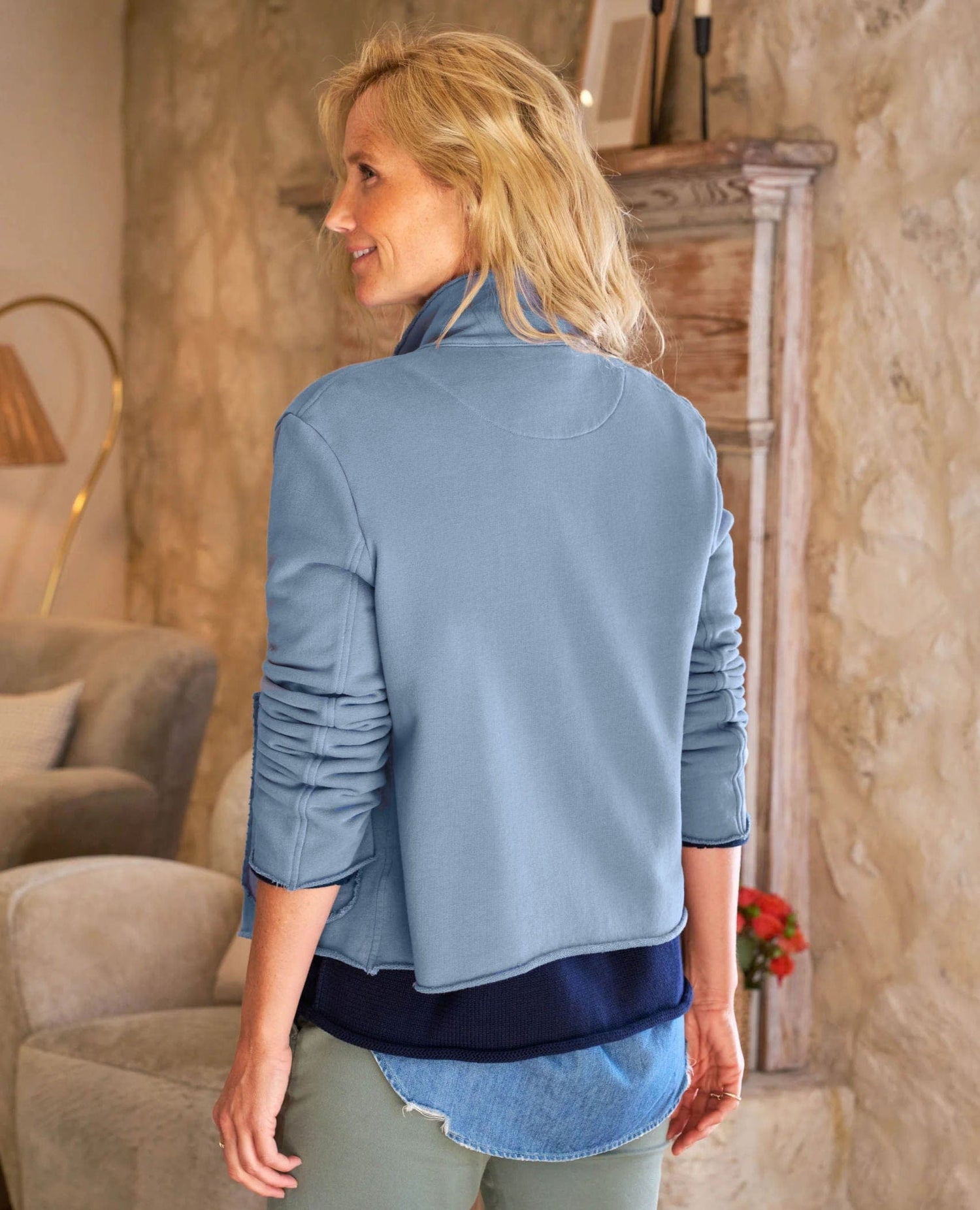 Frank & Eileen Crop Belfast Jacket Slate