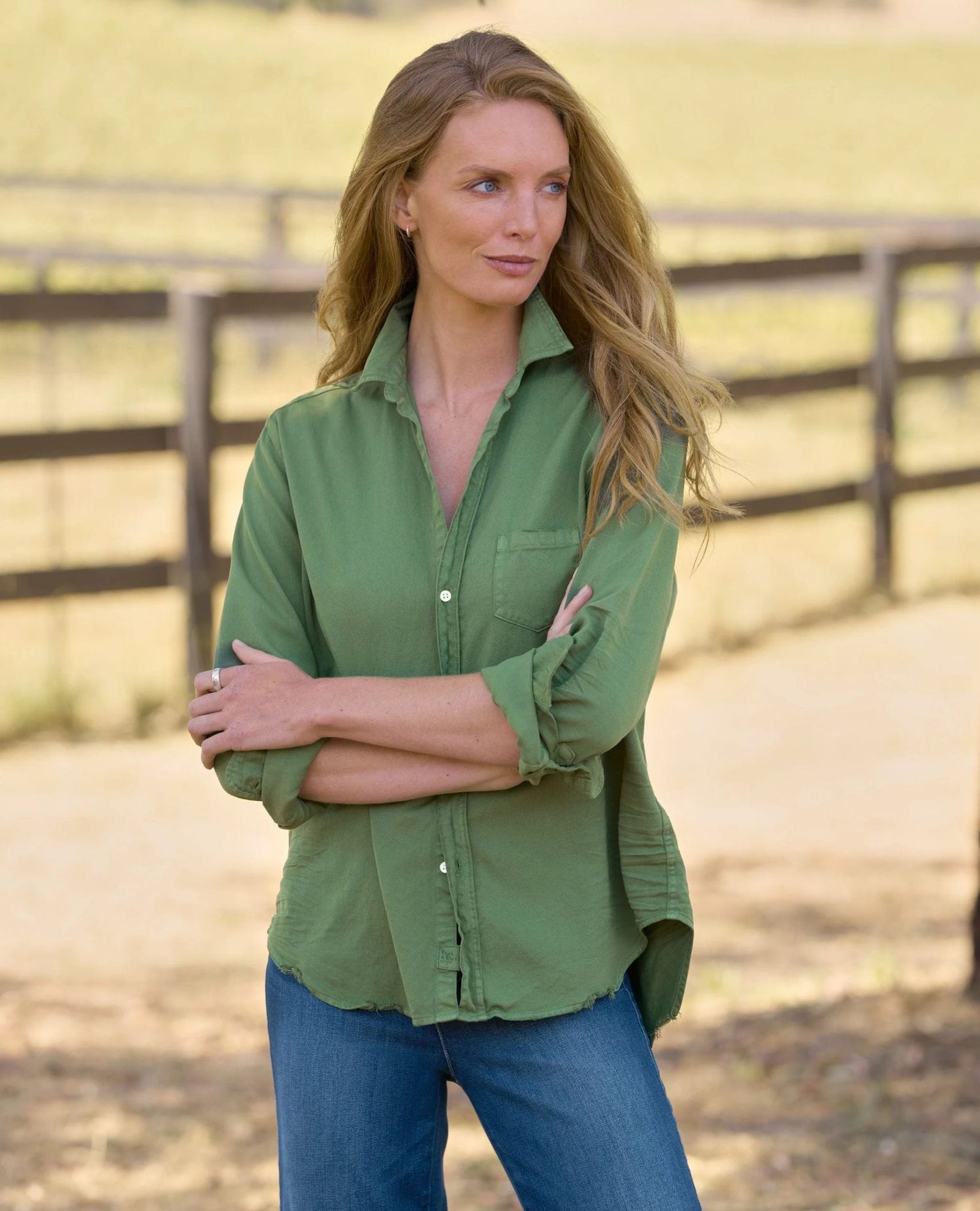 Eileen Washed Denim Shirt Nori