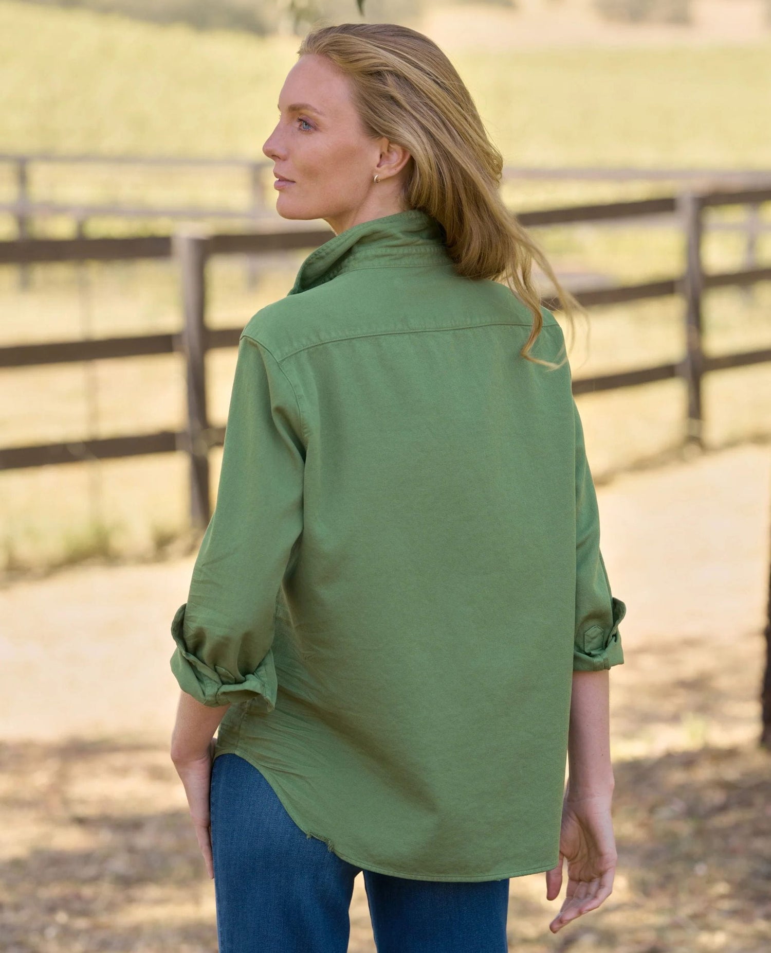Eileen Washed Denim Shirt Nori