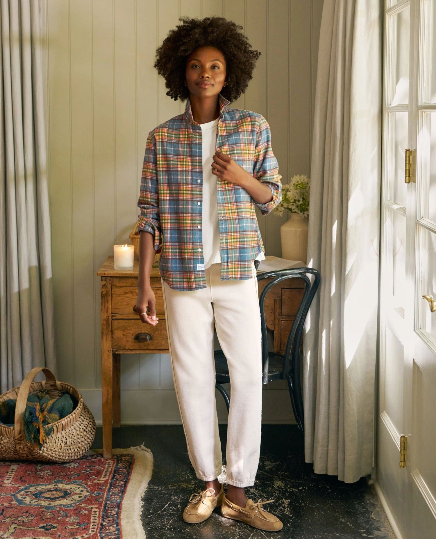 Frank & Eileen Orange Green Blue Plaid Eileen