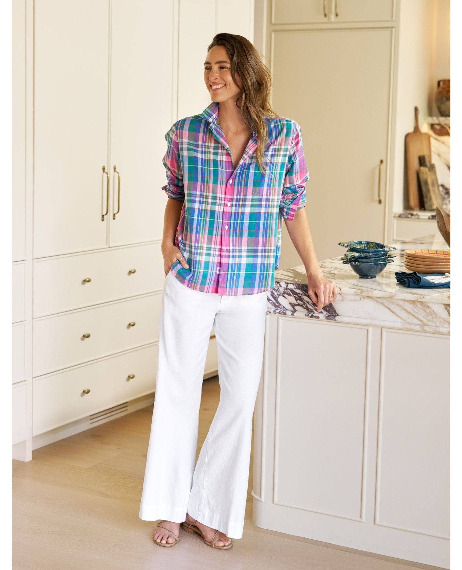 Eileen Coastal Bloom Plaid