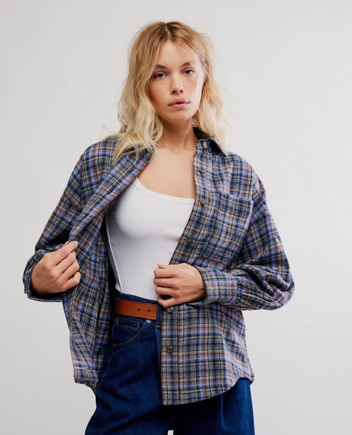 Ashley Flannel Shirt Blue Combo