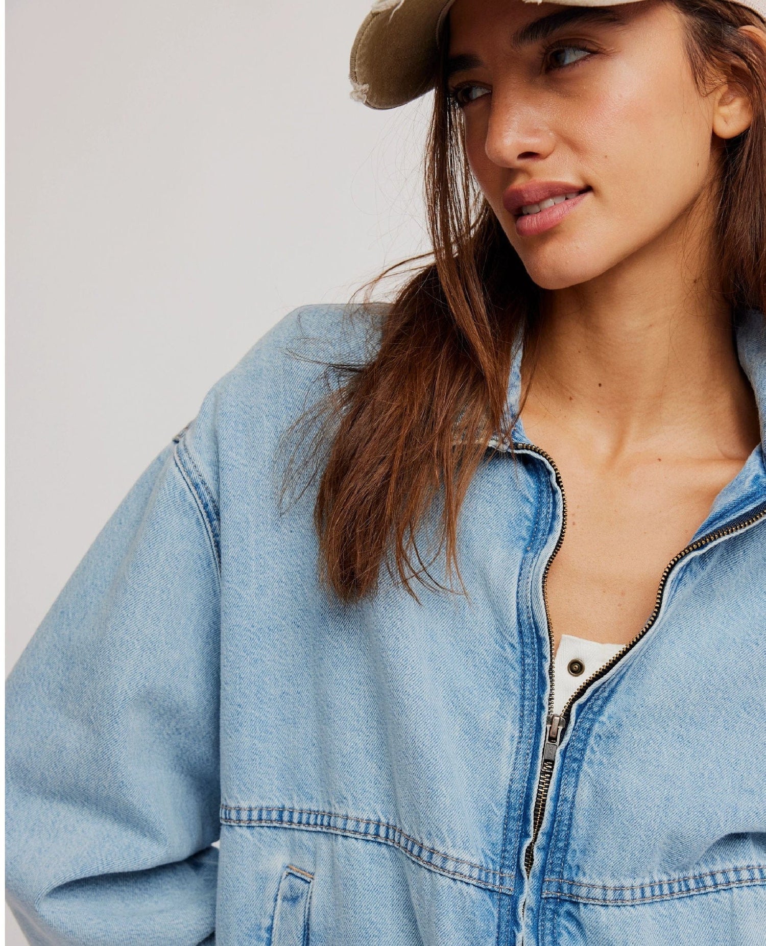 Birdie Denim Track Jacket Mockingbird