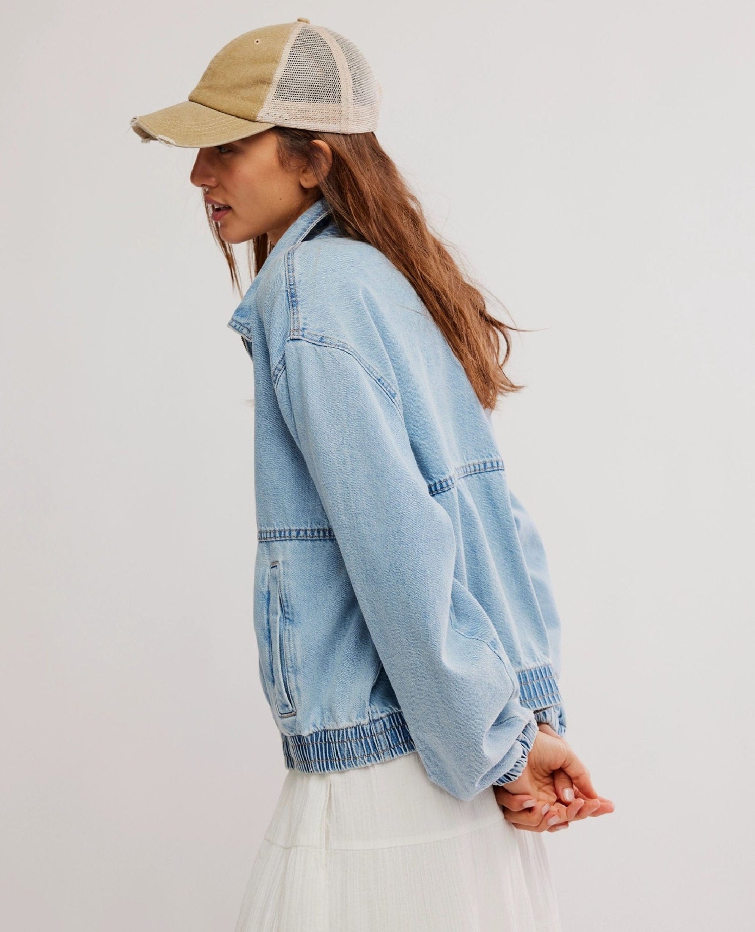 Birdie Denim Track Jacket Mockingbird