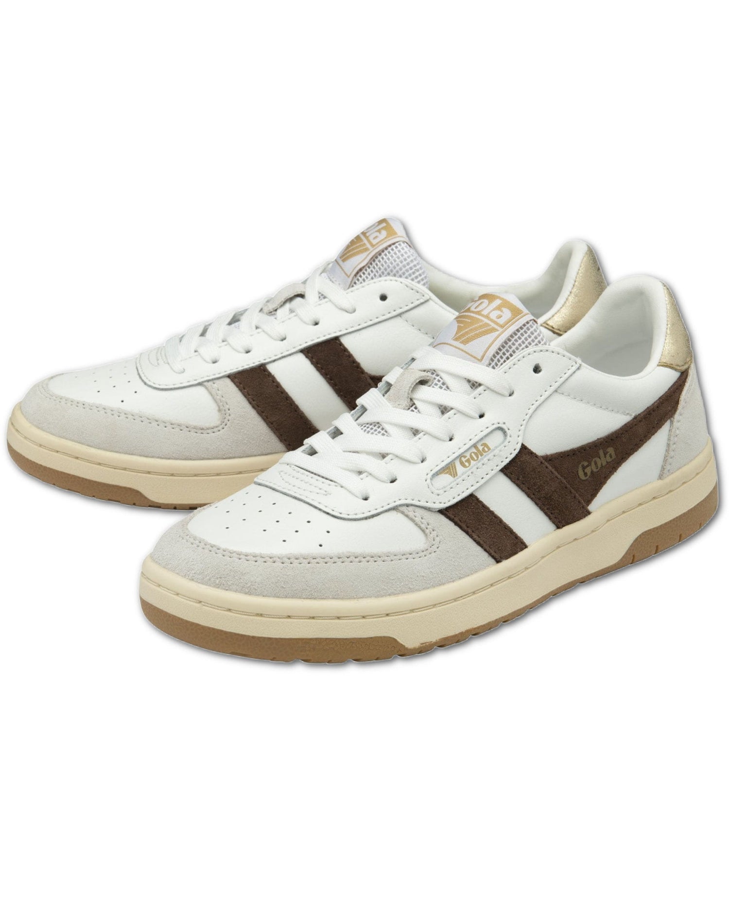 Gola Hawk White/Dark Brown/Gold Sneaker