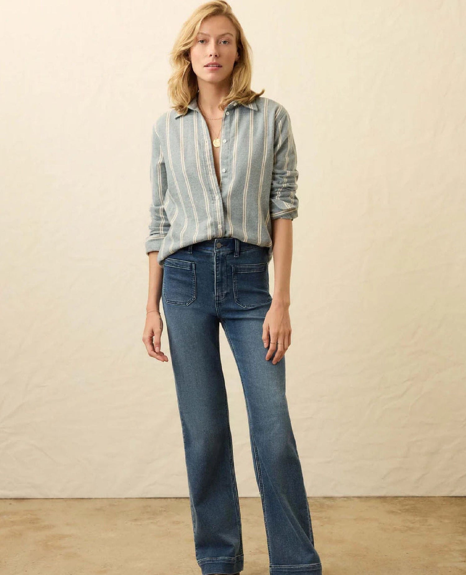 Nazaré Flannel Blue Cove Stripe