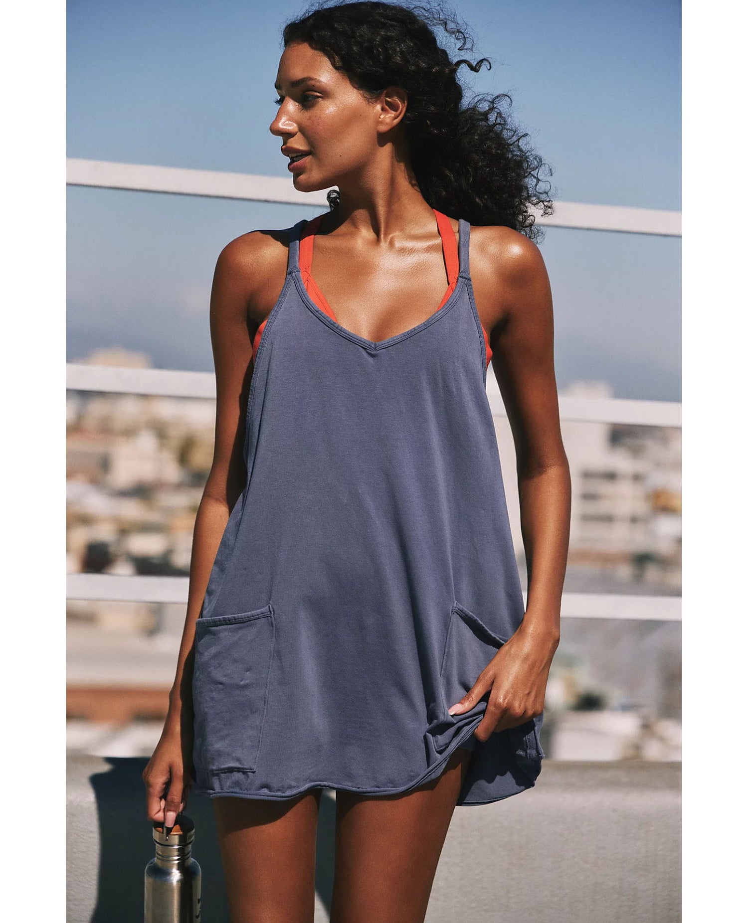 Hot Shot Mini Dress Blue Indigo
