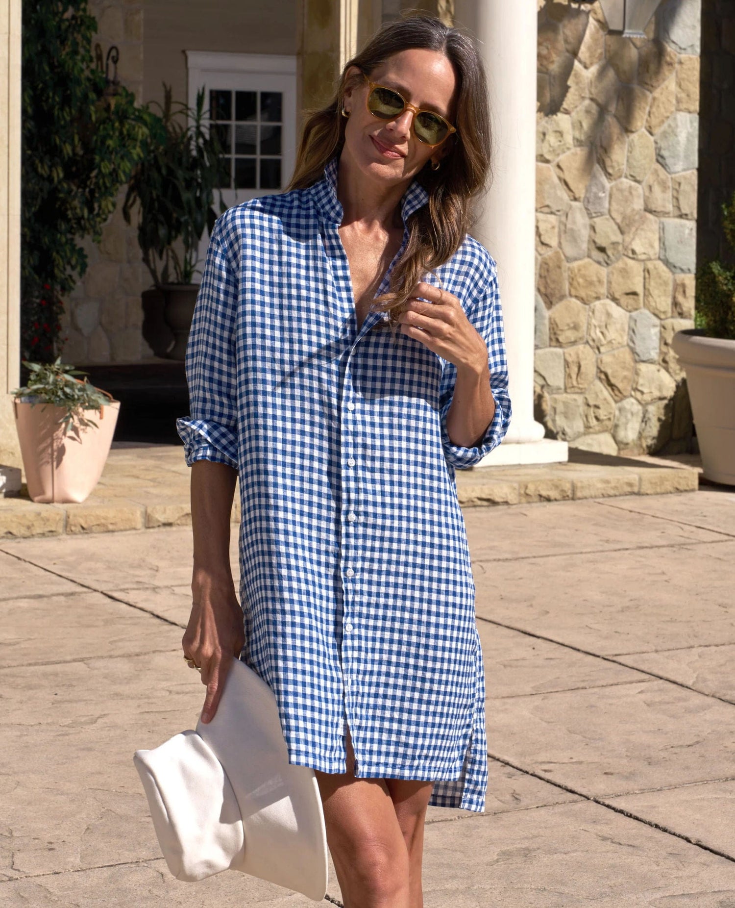 Hunter Shirt Dress Spring Blue