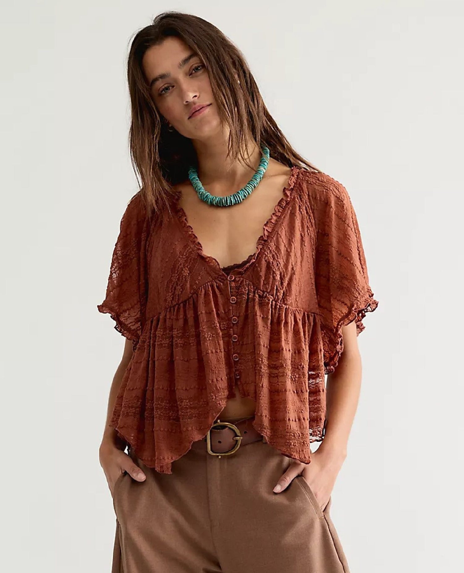 In Your Dreams Lace Top Toasted Cocoa