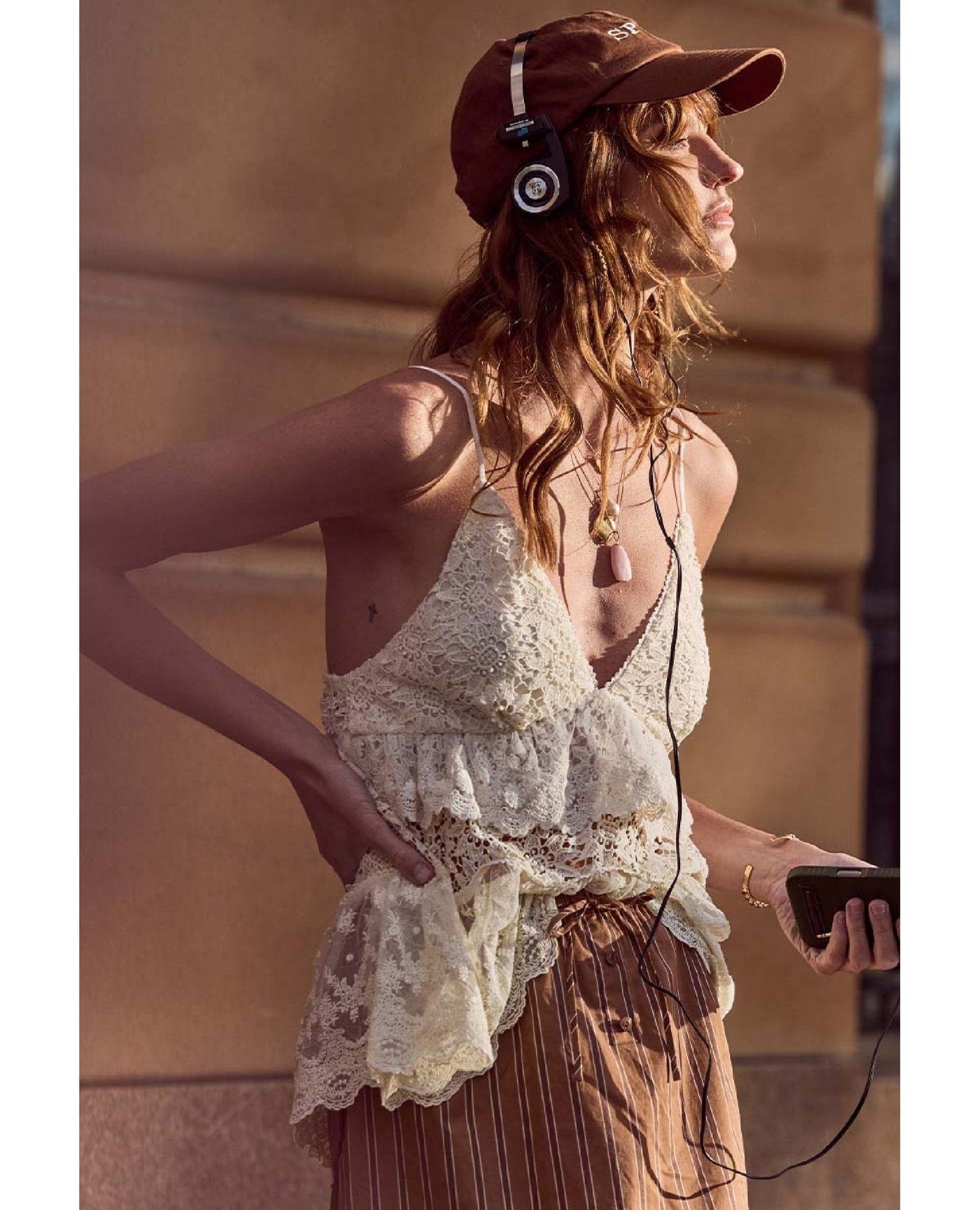 Irma Lace Halter Pearl