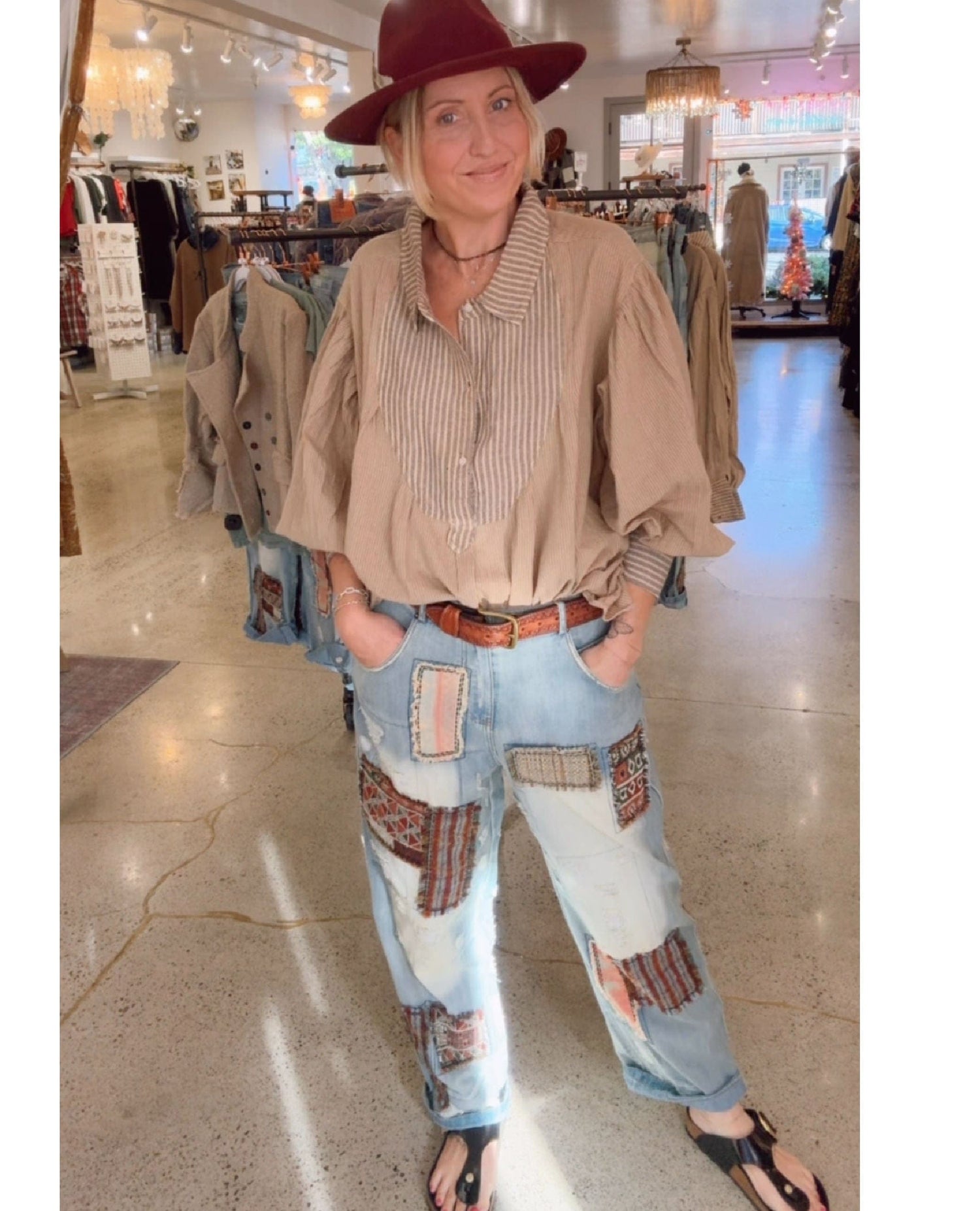 Peace and Love Jean Patched