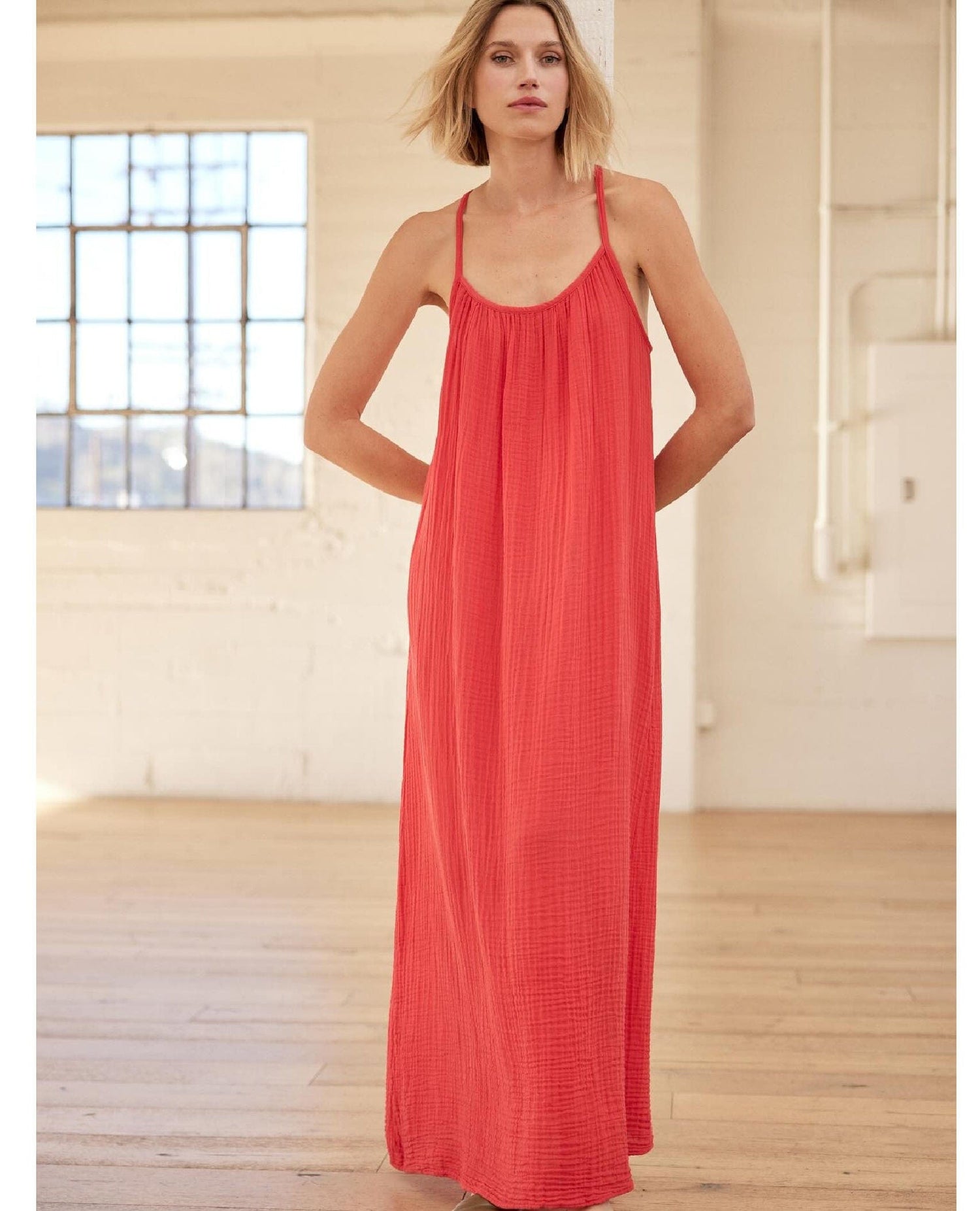 Jude Gauze Dress Rumba Red