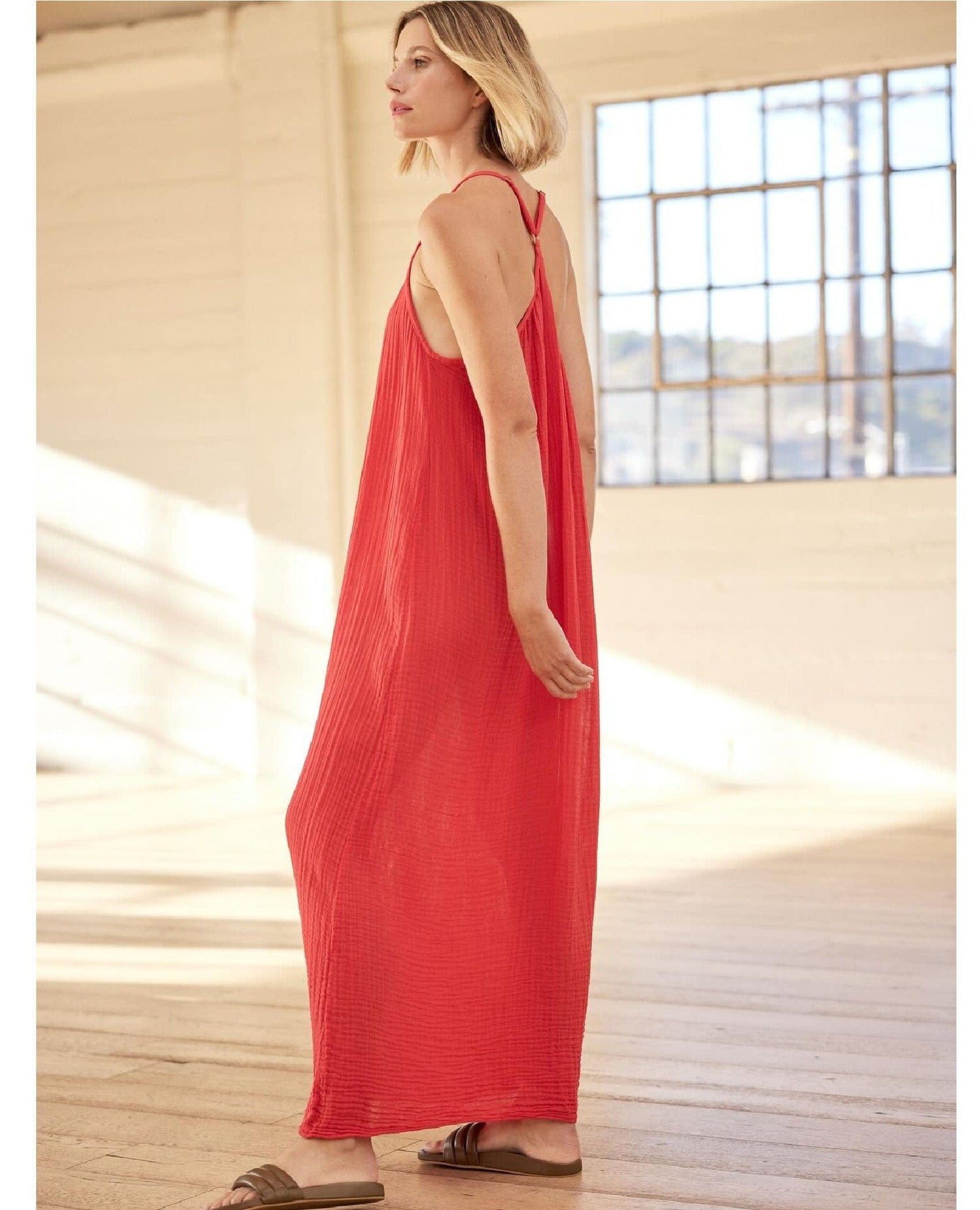Jude Gauze Dress Rumba Red
