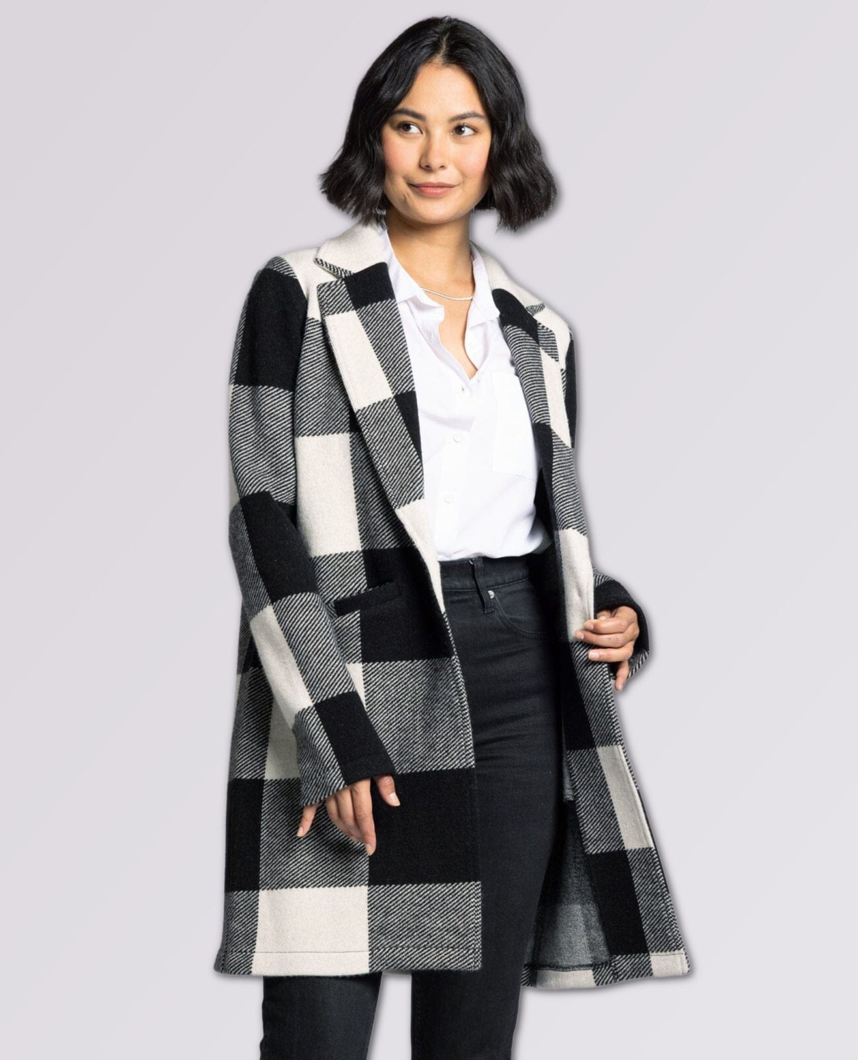 Kenzie Perfect Coat Black White