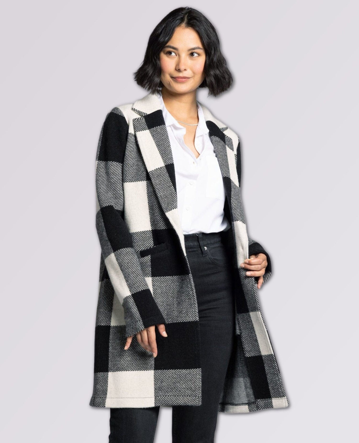 Kenzie Perfect Coat Black White